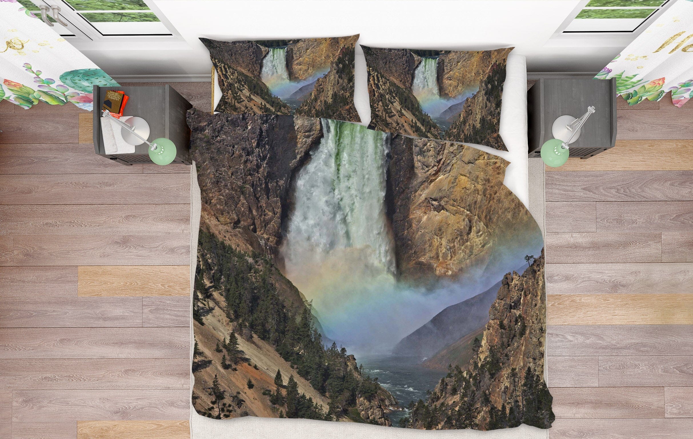 3D Rainbow Waterfall 2125 Kathy Barefield Bedding Bed Pillowcases Quilt Quiet Covers AJ Creativity Home