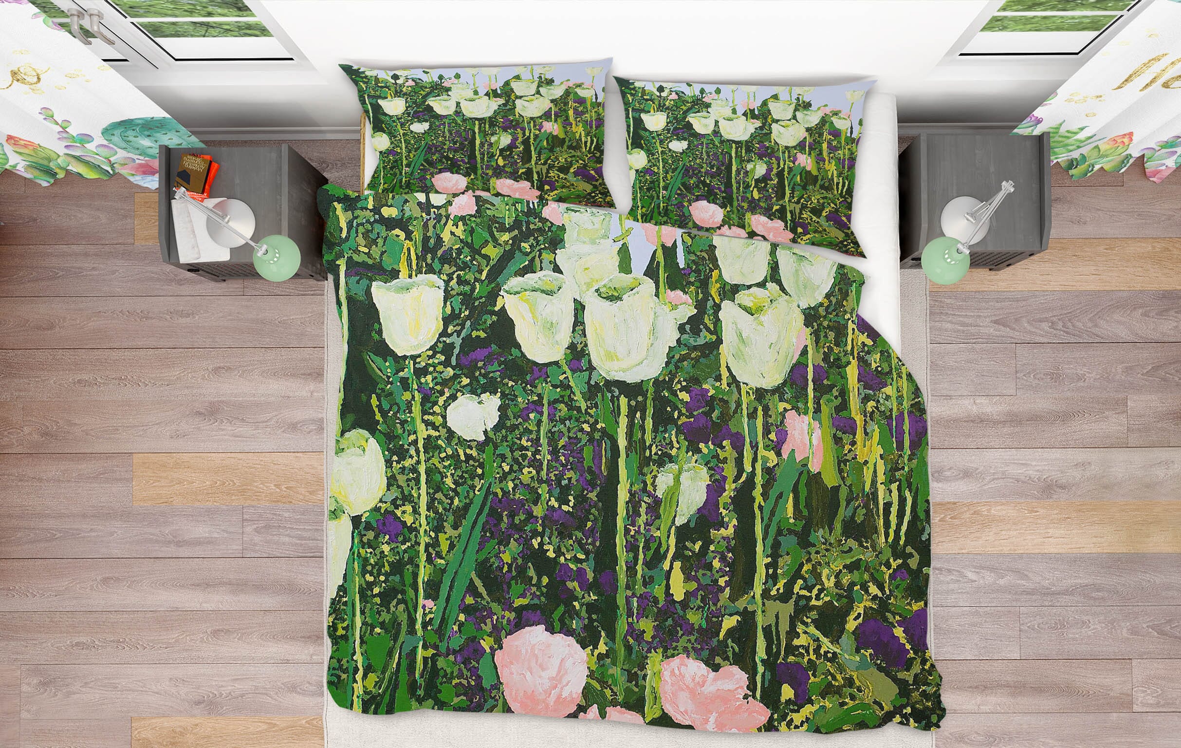 3D Tulip Delight 1042 Allan P. Friedlander Bedding Bed Pillowcases Quilt Quiet Covers AJ Creativity Home