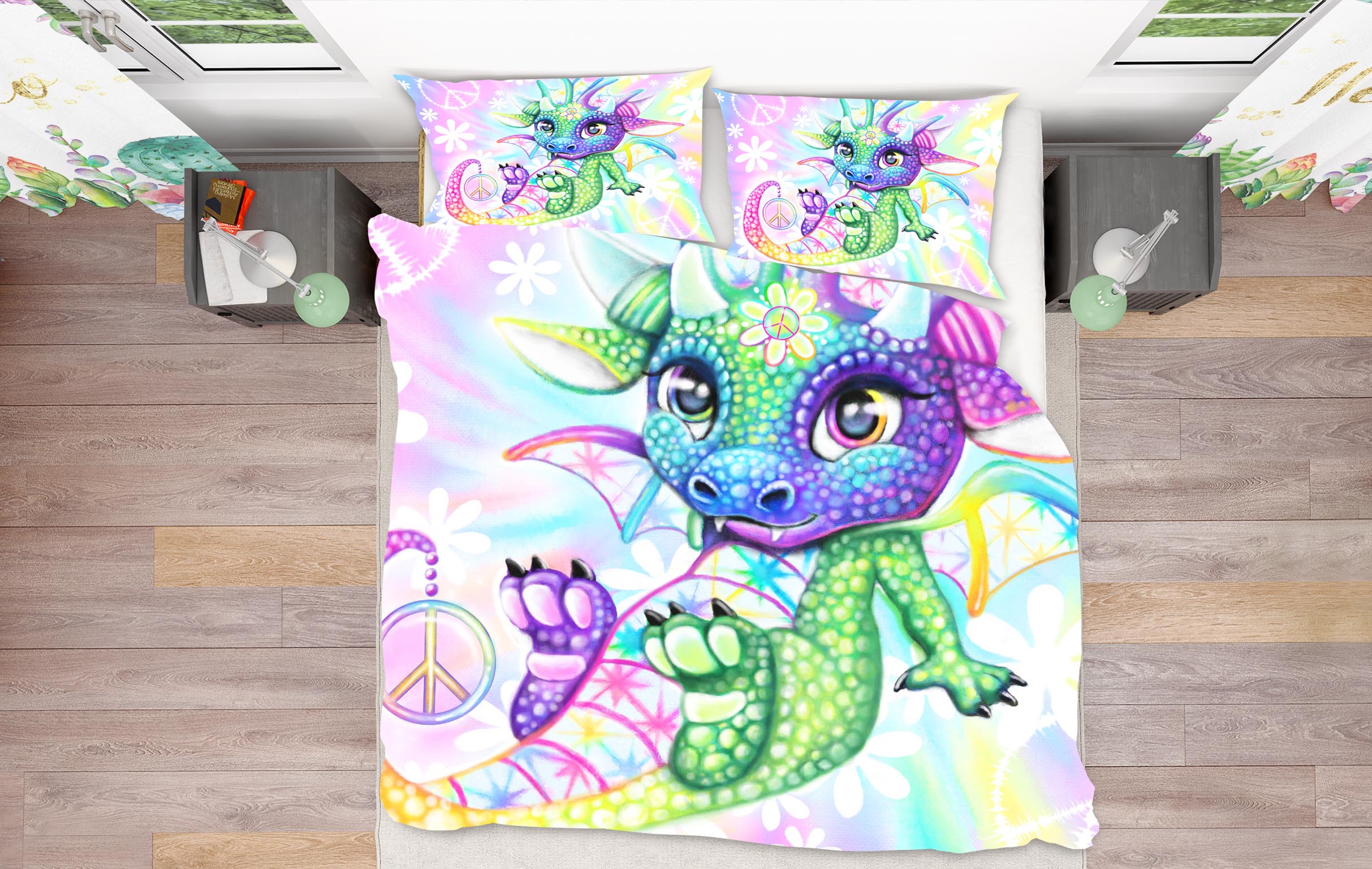 3D Colored Dragon Petals 8588 Sheena Pike Bedding Bed Pillowcases Quilt Cover Duvet Cover