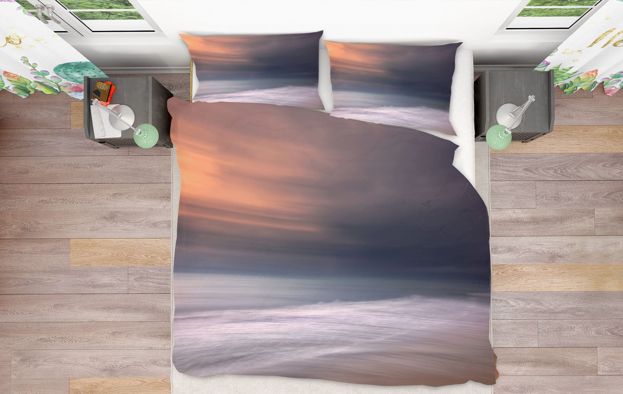 3D Sunset Sea 2143 Marco Carmassi Bedding Bed Pillowcases Quilt Quiet Covers AJ Creativity Home