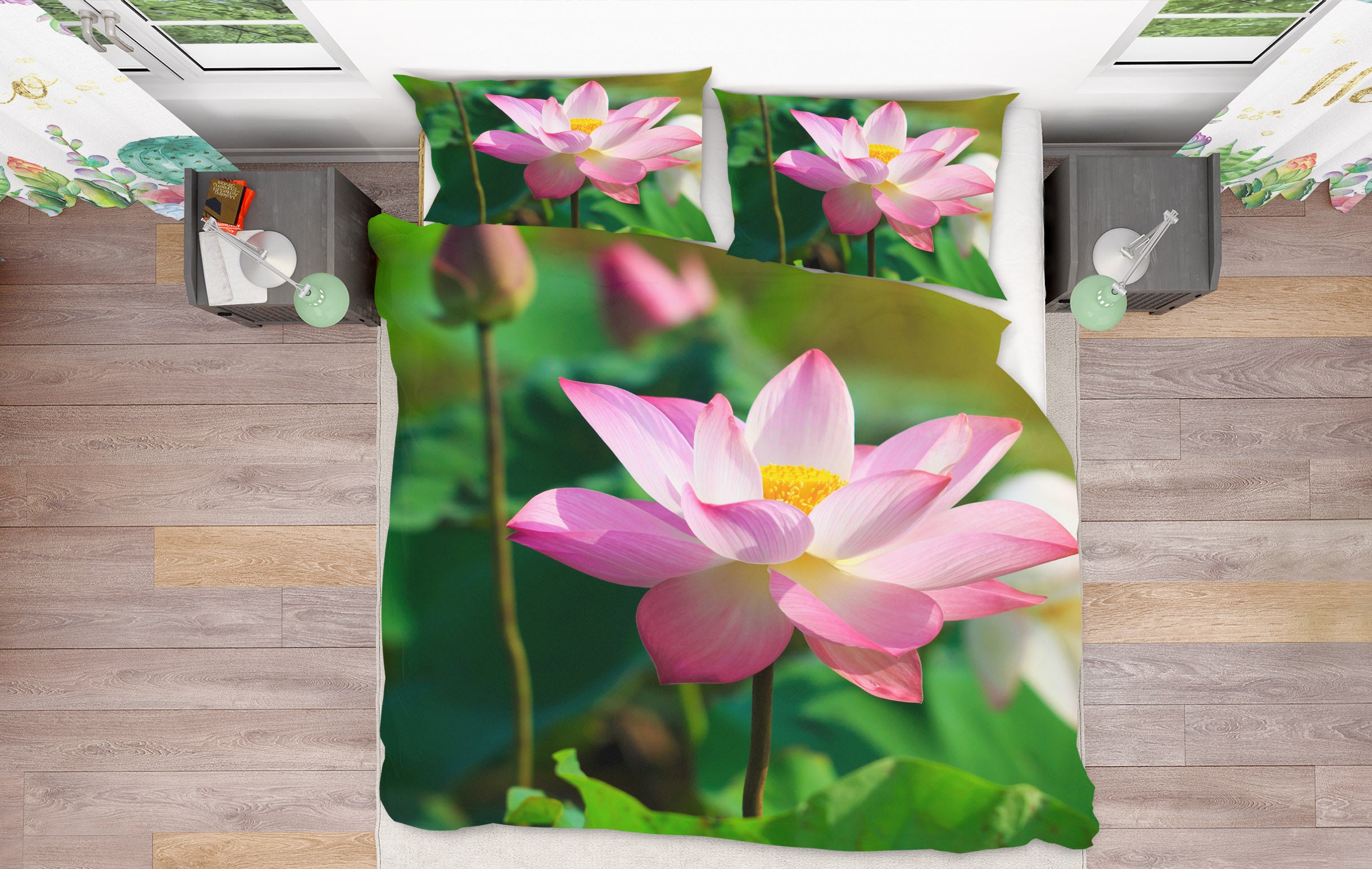 3D Lotus 61105 Bed Pillowcases Quilt
