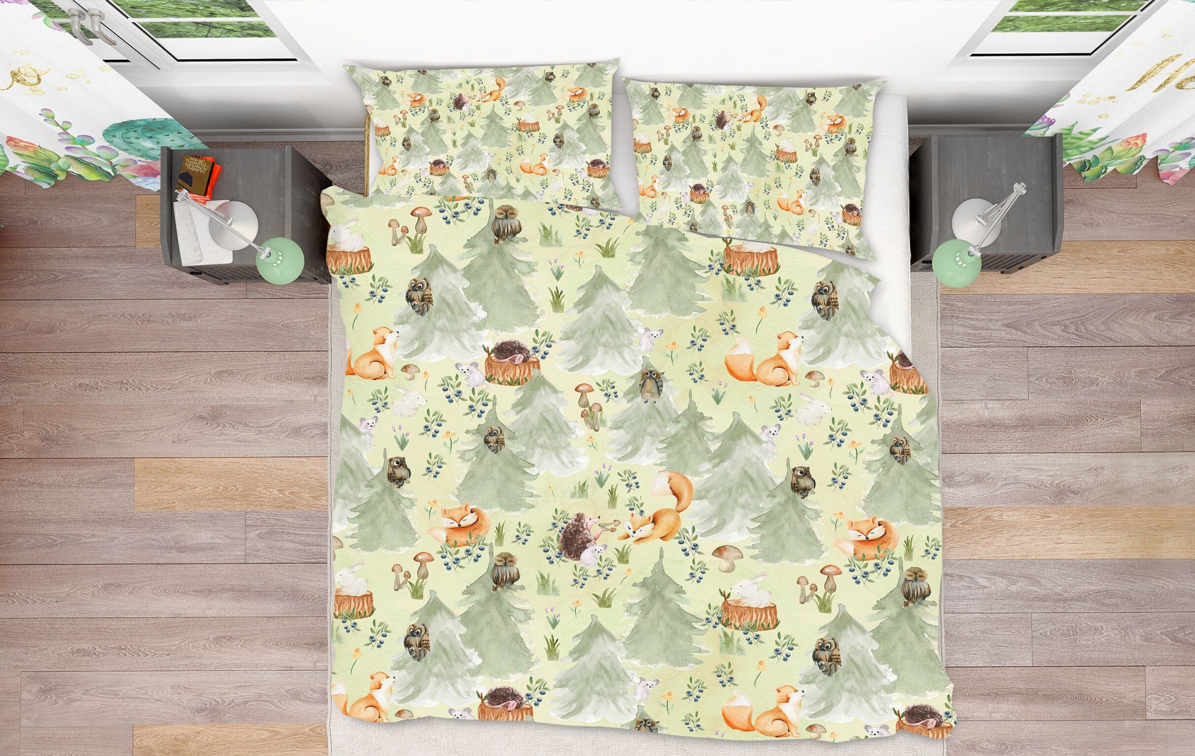 3D Owl Fox 195 Uta Naumann Bedding Bed Pillowcases Quilt Quiet Covers AJ Creativity Home