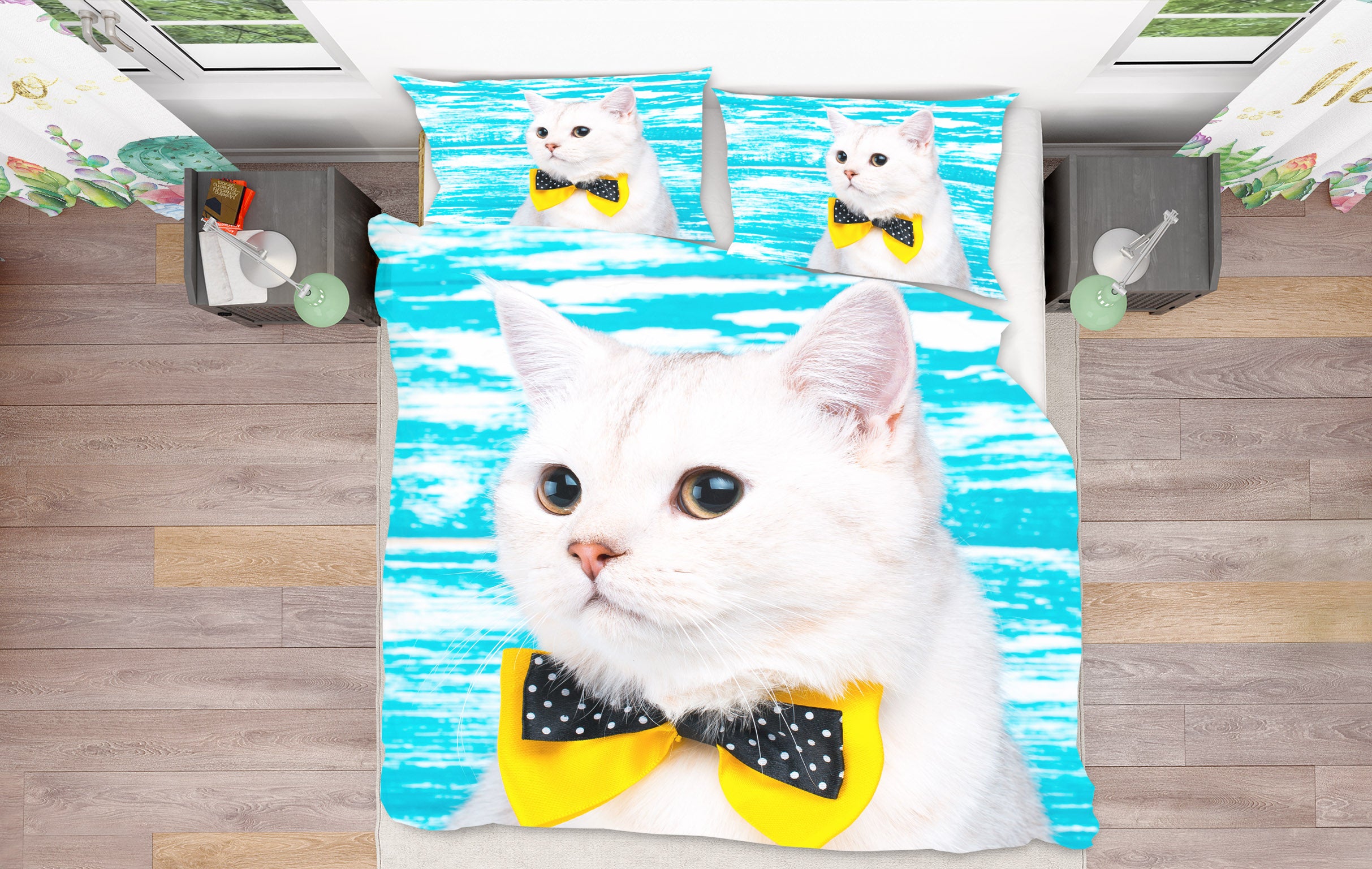 3D Cat 15041 Bed Pillowcases Quilt