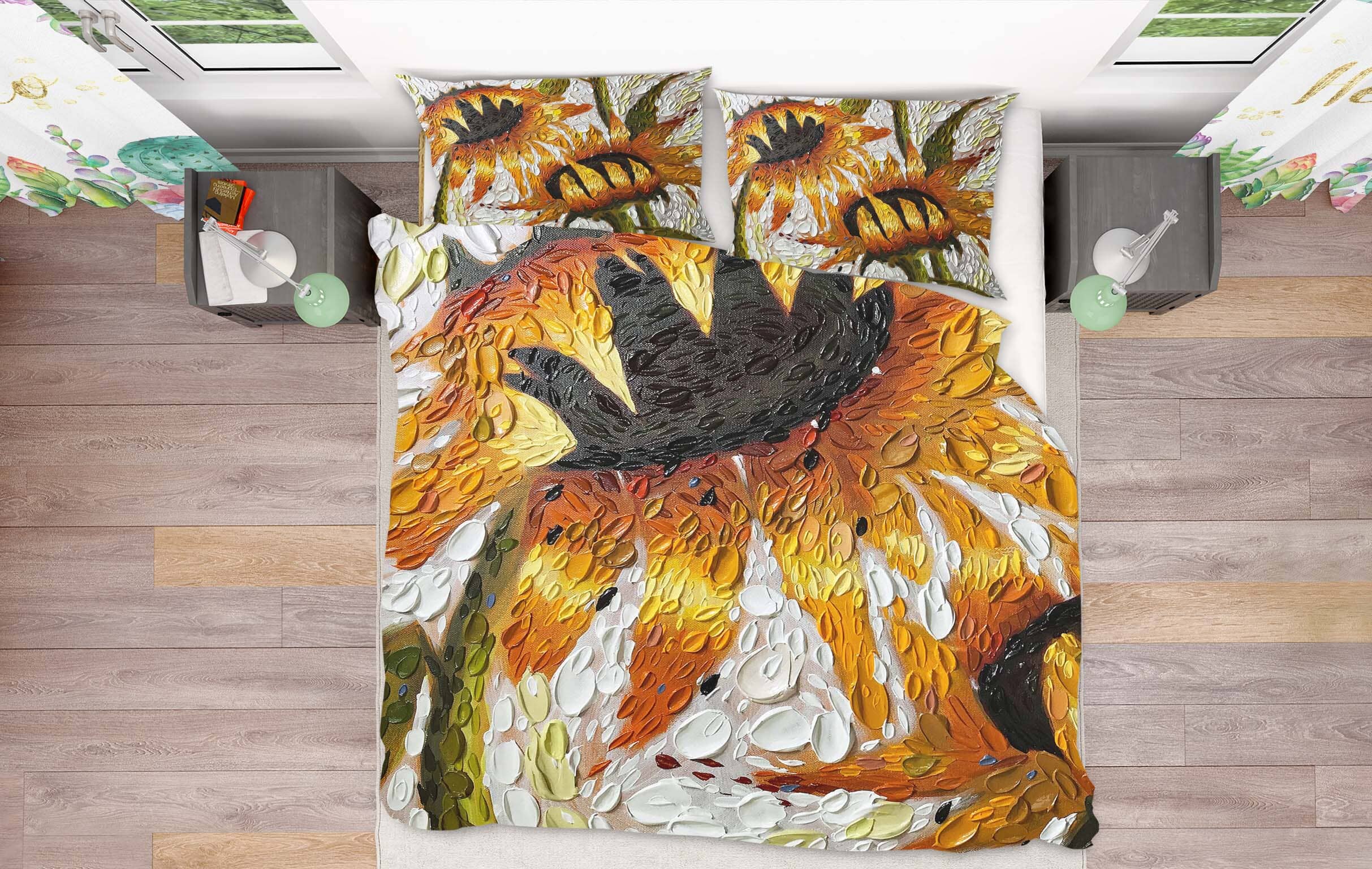 3D Sunflower Embrace 2121 Dena Tollefson bedding Bed Pillowcases Quilt Quiet Covers AJ Creativity Home