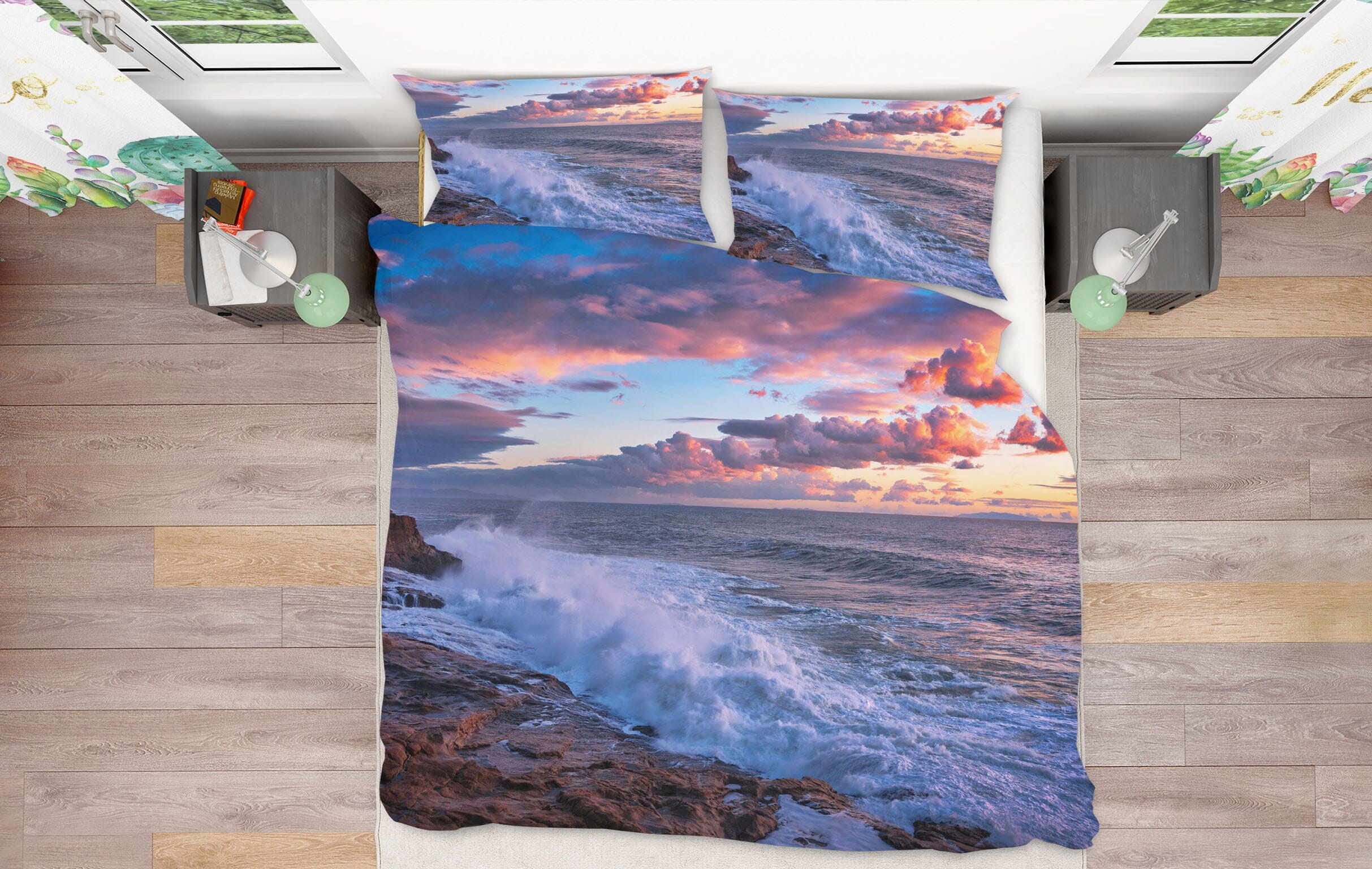 3D Sea Wave 2106 Marco Carmassi Bedding Bed Pillowcases Quilt Quiet Covers AJ Creativity Home