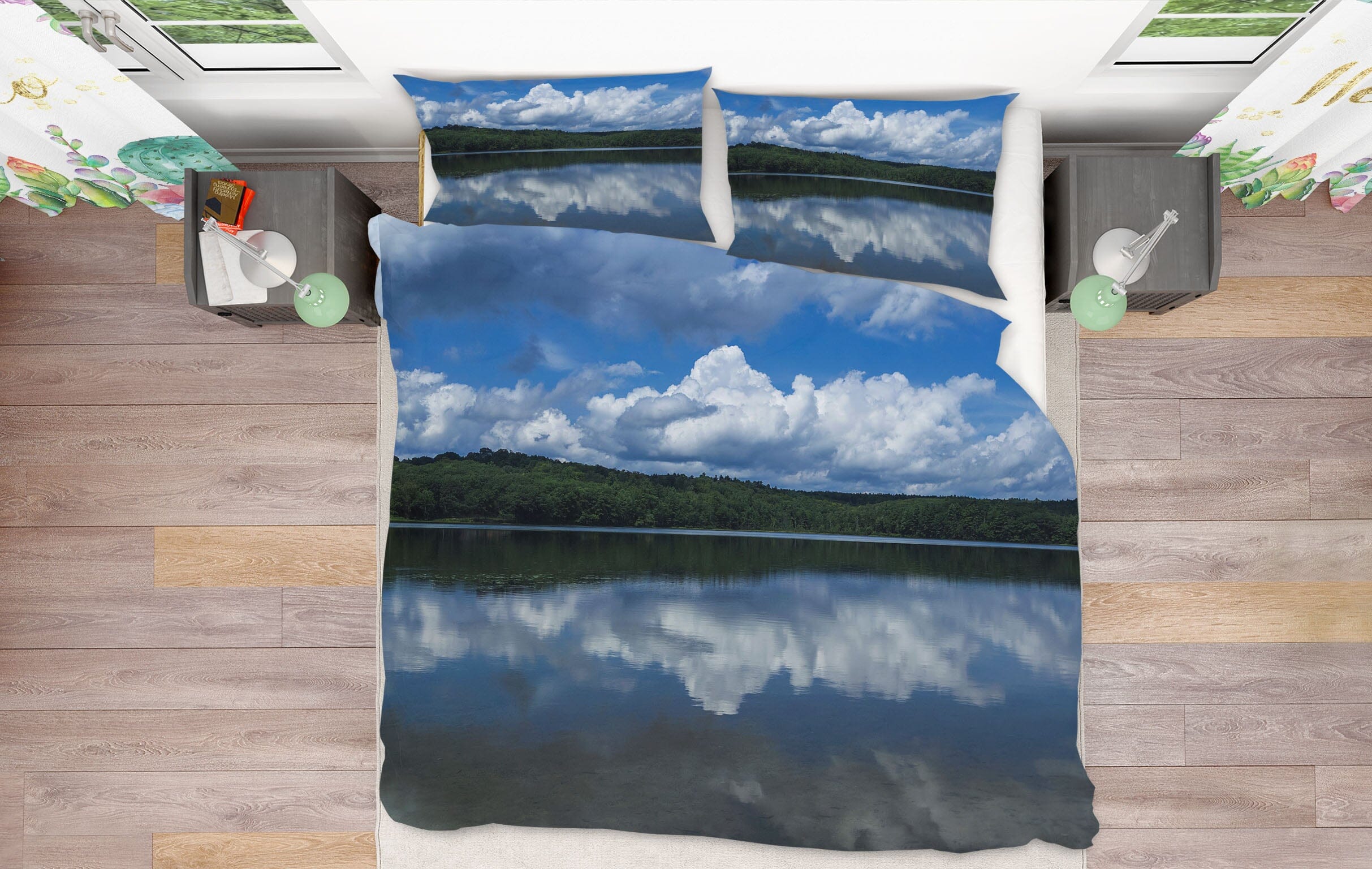 3D Cloud Lake 1004 Jerry LoFaro bedding Bed Pillowcases Quilt Quiet Covers AJ Creativity Home