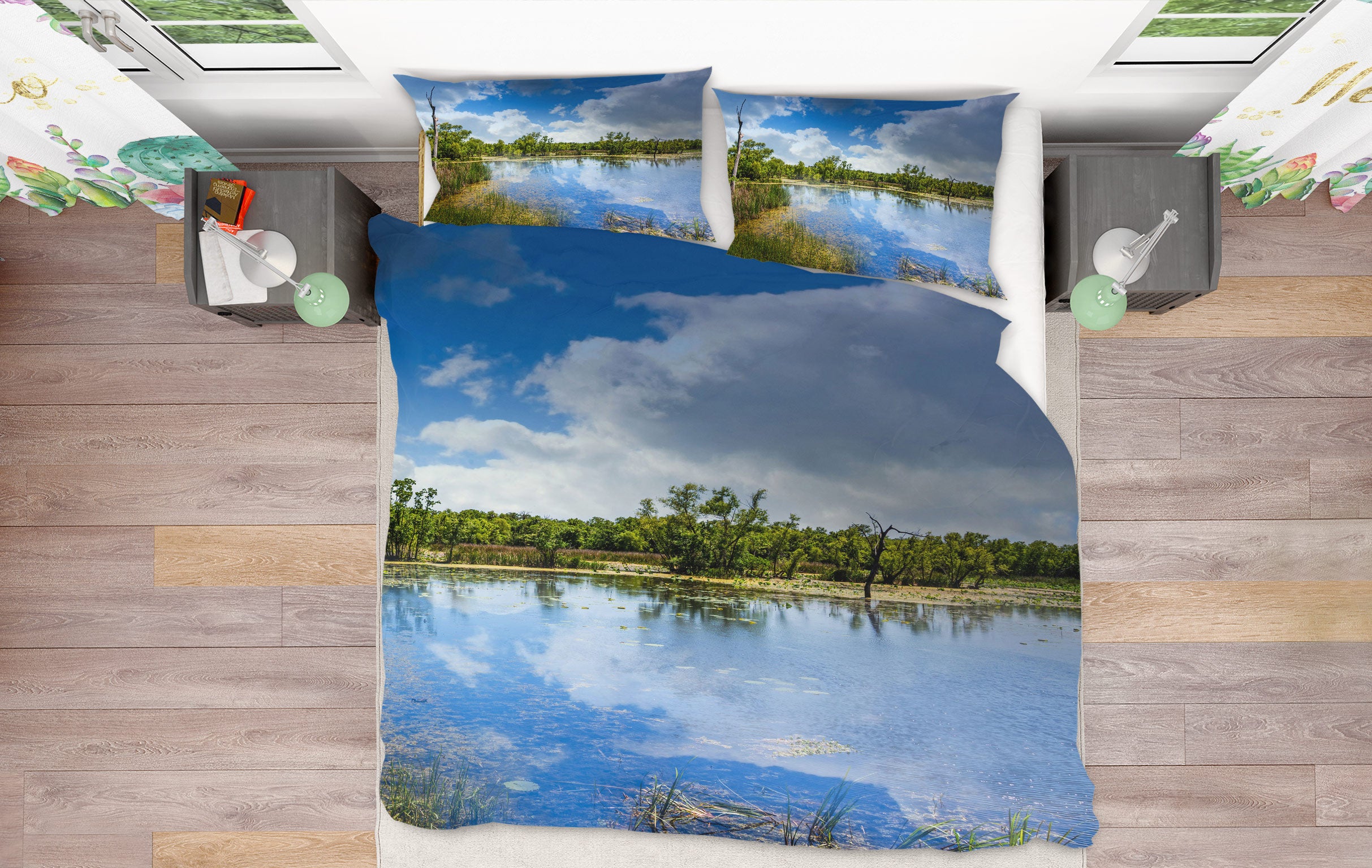 3D Sky Lake Shadow 8510 Beth Sheridan Bedding Bed Pillowcases Quilt