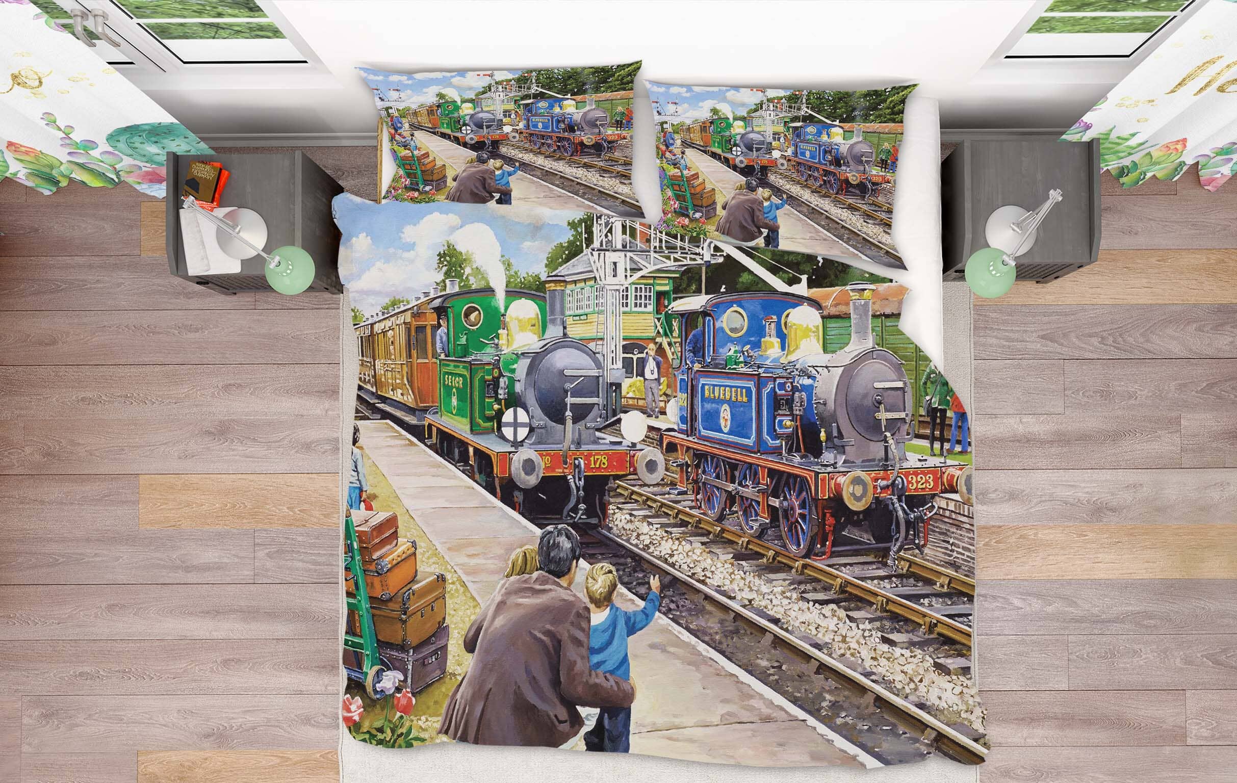 3D The Bluebell Railway 2057 Trevor Mitchell bedding Bed Pillowcases Quilt Quiet Covers AJ Creativity Home
