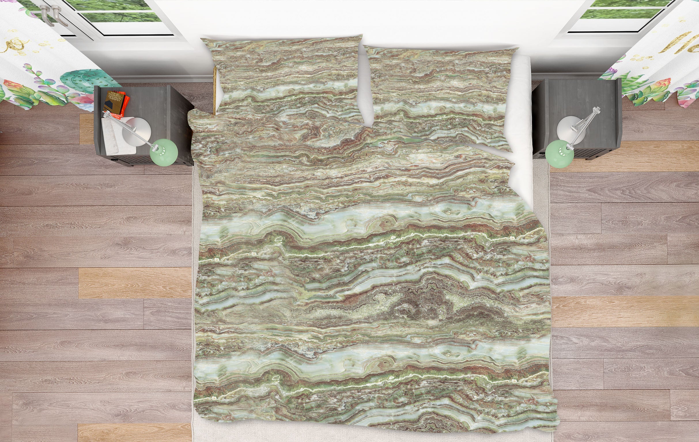 3D Marbling 16008 Bed Pillowcases Quilt
