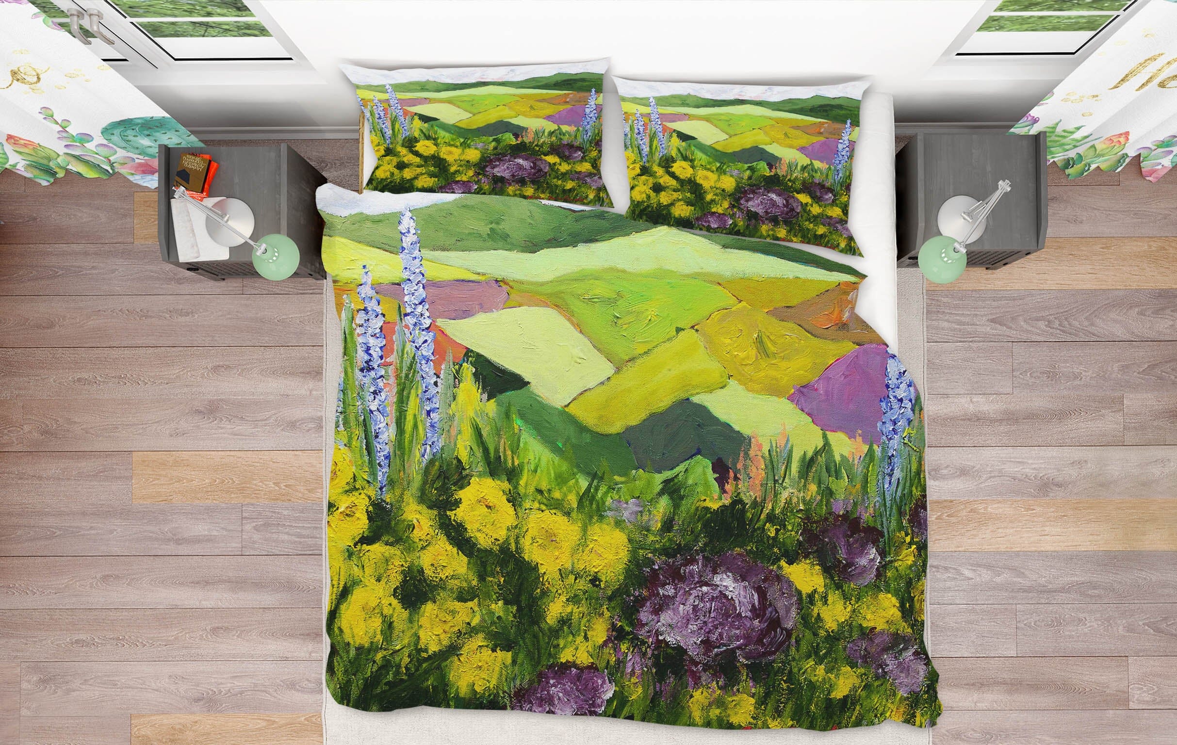3D Daisy Garden 1122 Allan P. Friedlander Bedding Bed Pillowcases Quilt Quiet Covers AJ Creativity Home