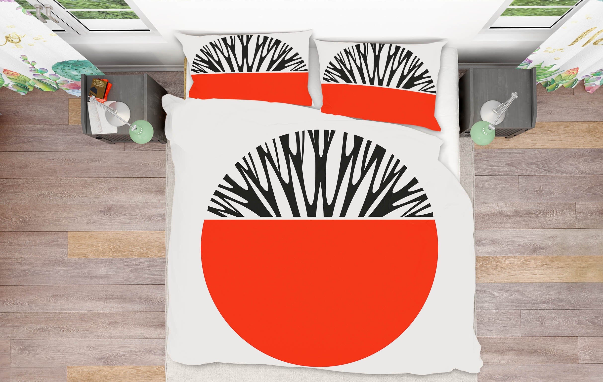 3D Red Semicircle 108 Boris Draschoff Bedding Bed Pillowcases Quilt Quiet Covers AJ Creativity Home