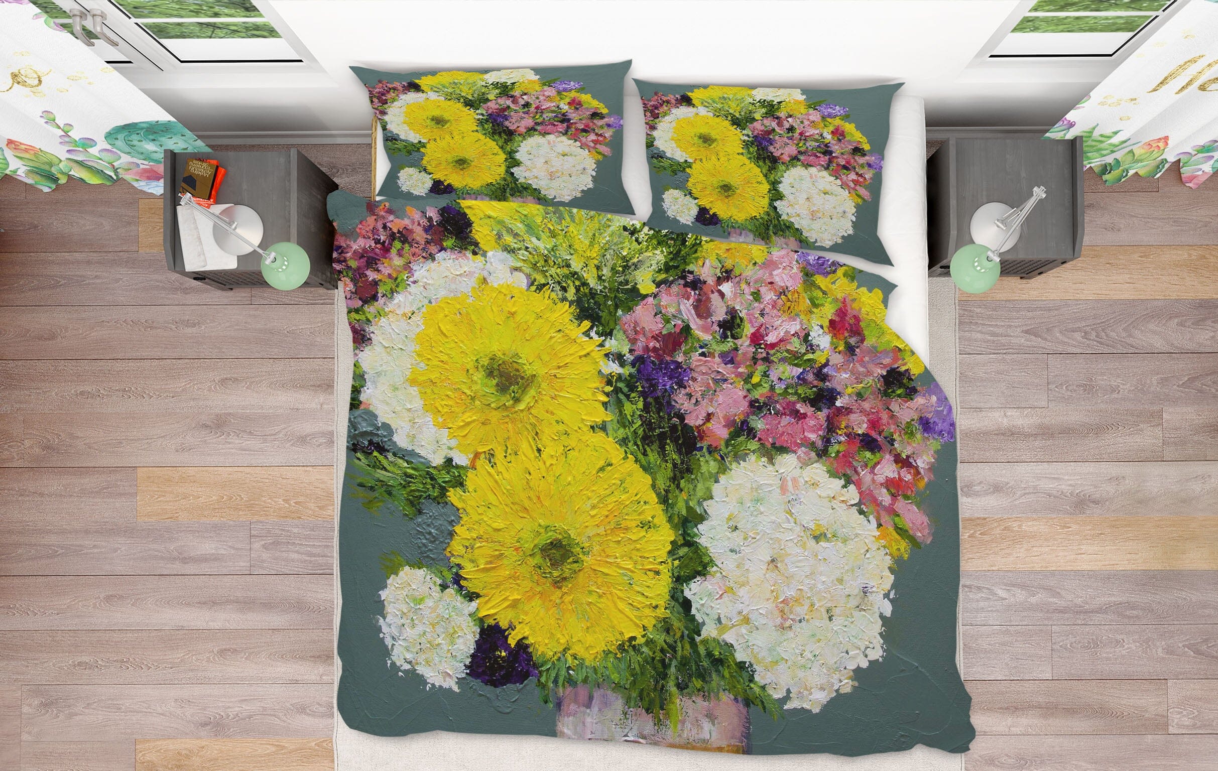 3D Vase Chrysanthemum 1089 Allan P. Friedlander Bedding Bed Pillowcases Quilt Quiet Covers AJ Creativity Home