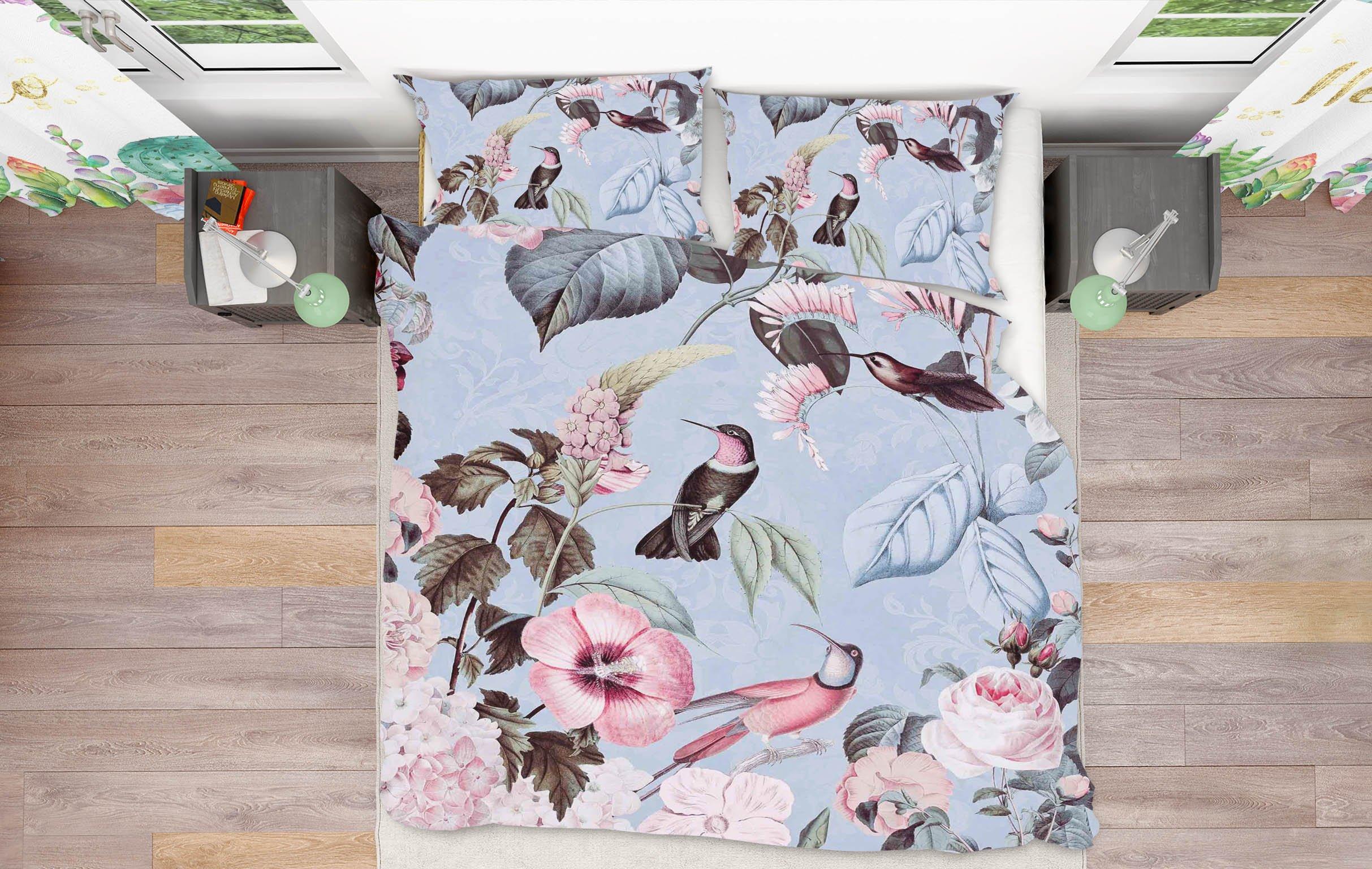 3D Bird Flowers 2121 Andrea haase Bedding Bed Pillowcases Quilt Quiet Covers AJ Creativity Home