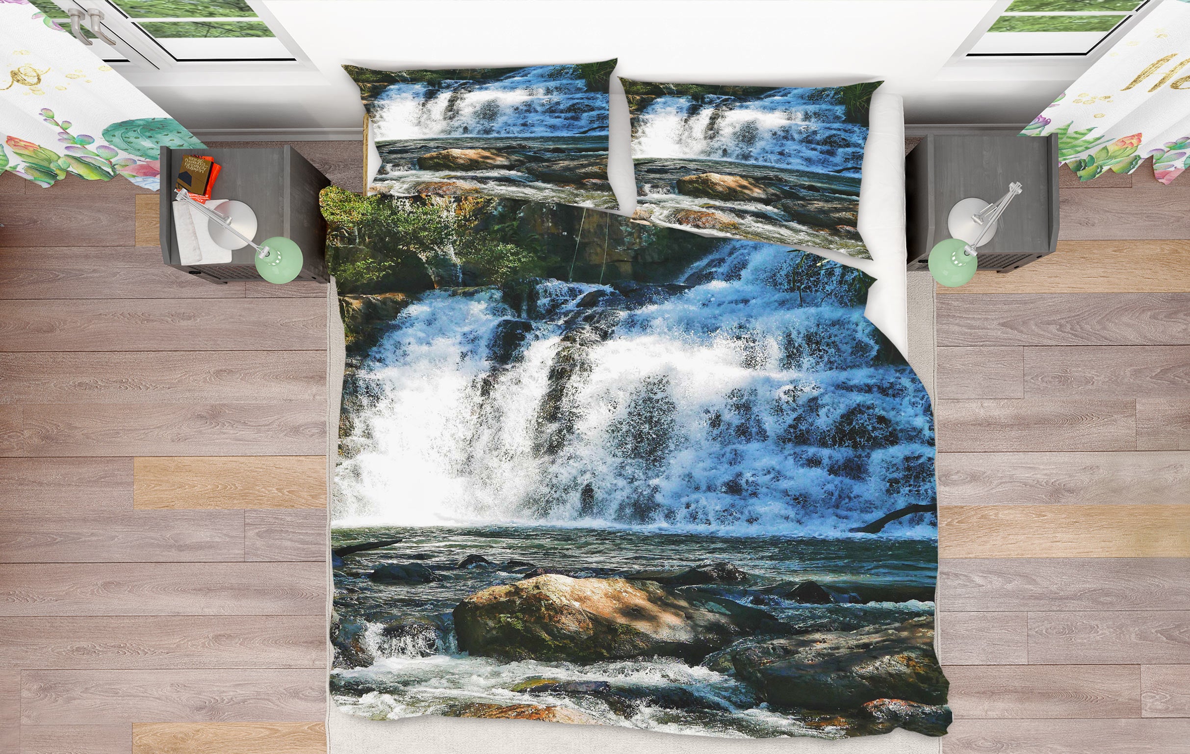 3D Waterfall 16160 Bed Pillowcases Quilt