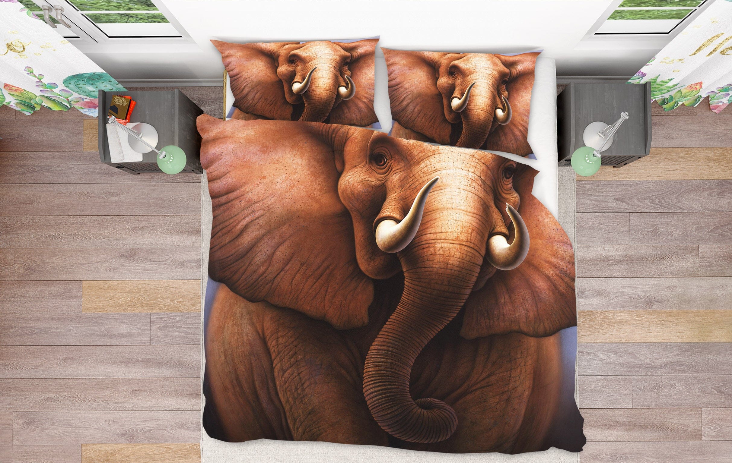 3D Elephant 2118 Jerry LoFaro bedding Bed Pillowcases Quilt Quiet Covers AJ Creativity Home