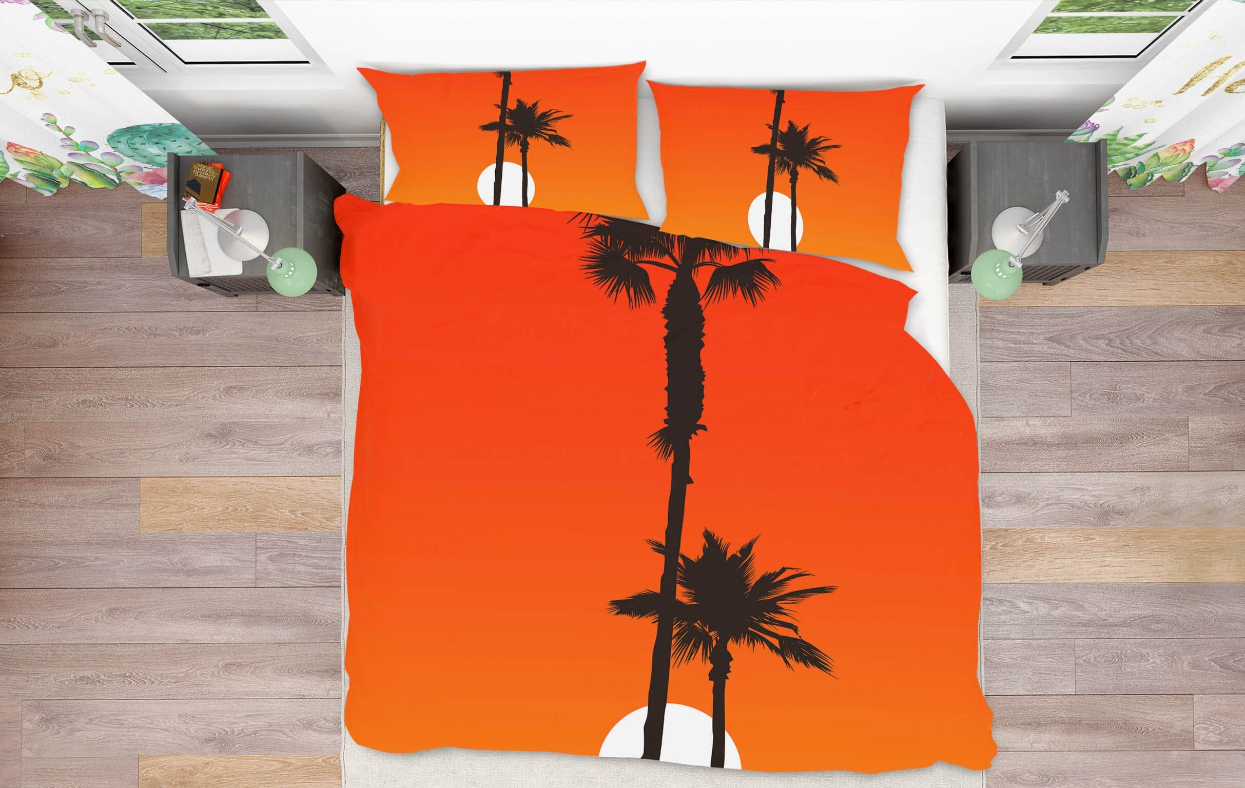3D Sunset Coconut Tree 195 Boris Draschoff Bedding Bed Pillowcases Quilt Quiet Covers AJ Creativity Home