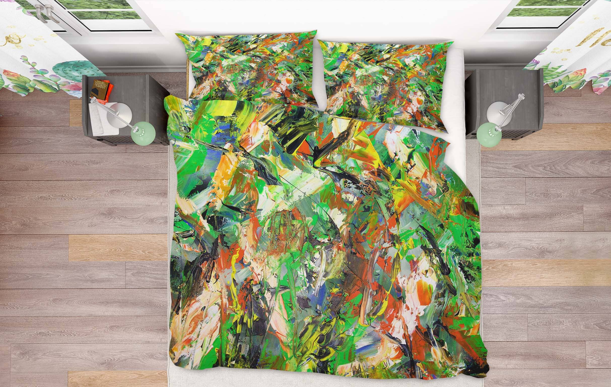 3D Green Painting 1135 Allan P. Friedlander Bedding Bed Pillowcases Quilt Quiet Covers AJ Creativity Home