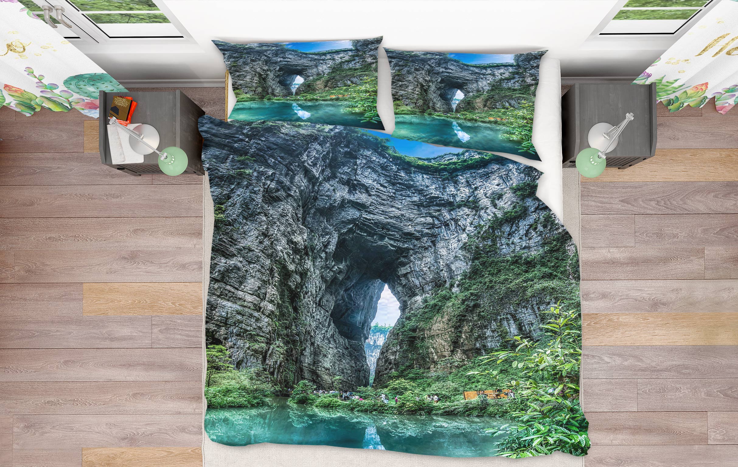 3D Cave 16129 Bed Pillowcases Quilt