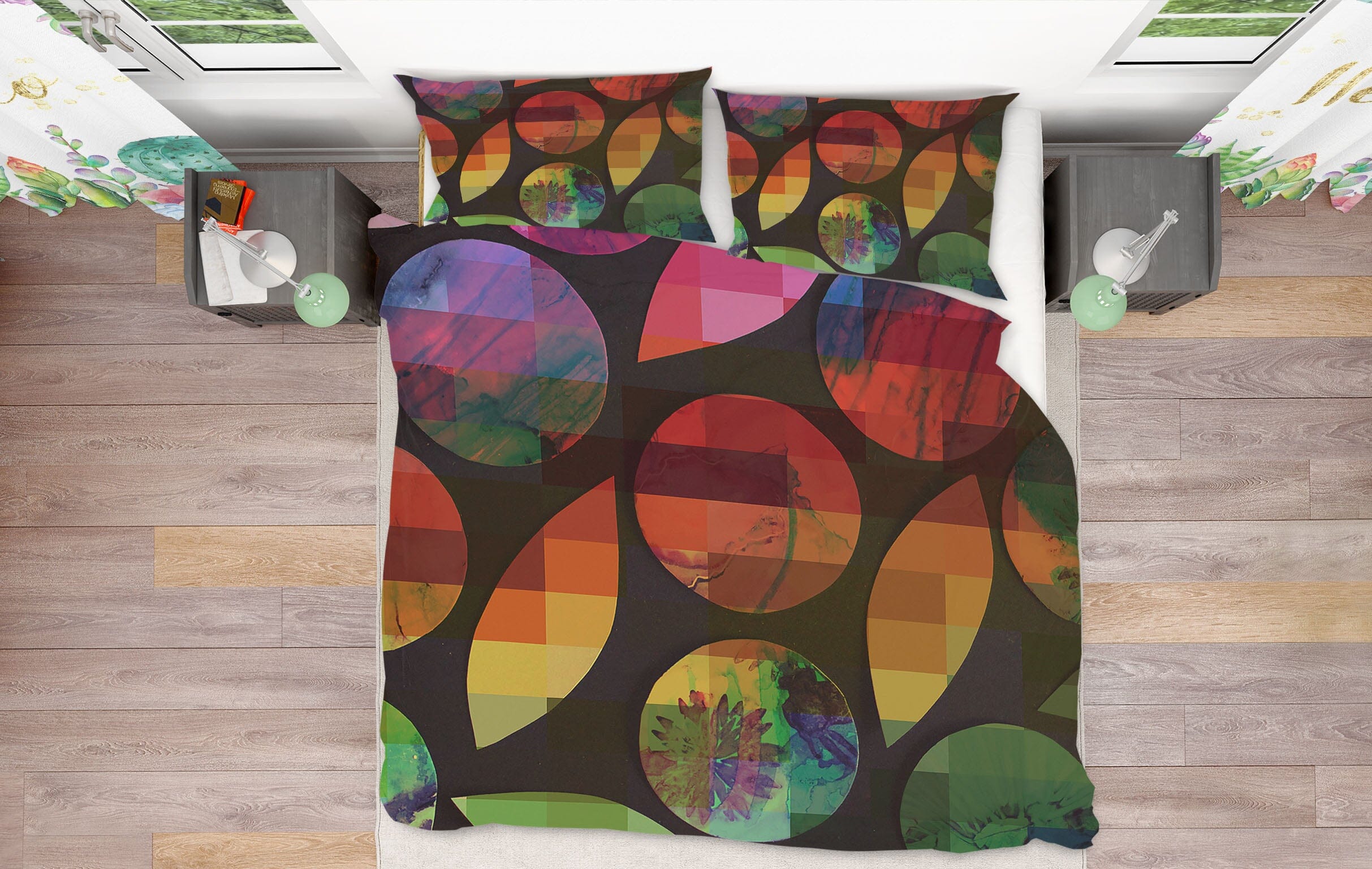3D Colored Geometric Pattern 2006 Shandra Smith Bedding Bed Pillowcases Quilt Quiet Covers AJ Creativity Home