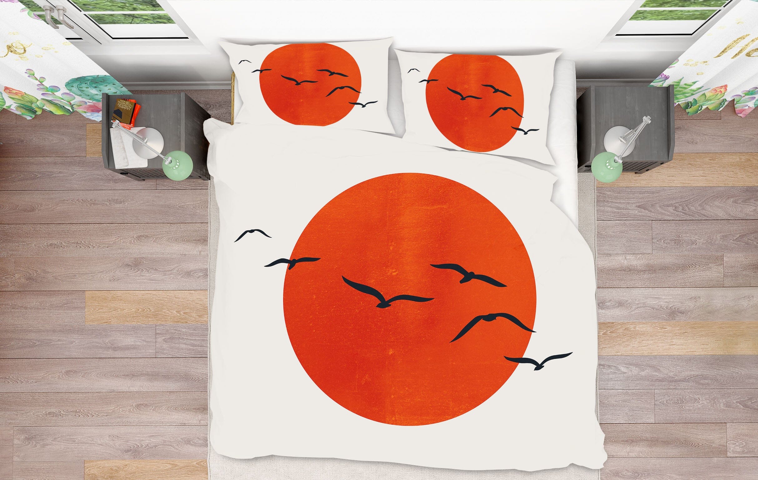 3D Geese Swarm 101 Boris Draschoff Bedding Bed Pillowcases Quilt Quiet Covers AJ Creativity Home