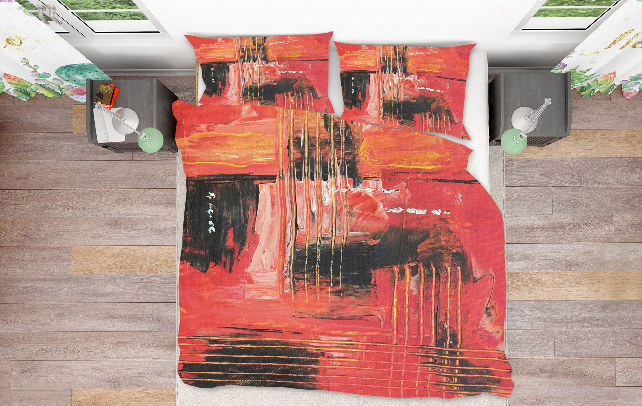 3D Red Pattern 16033 Bed Pillowcases Quilt