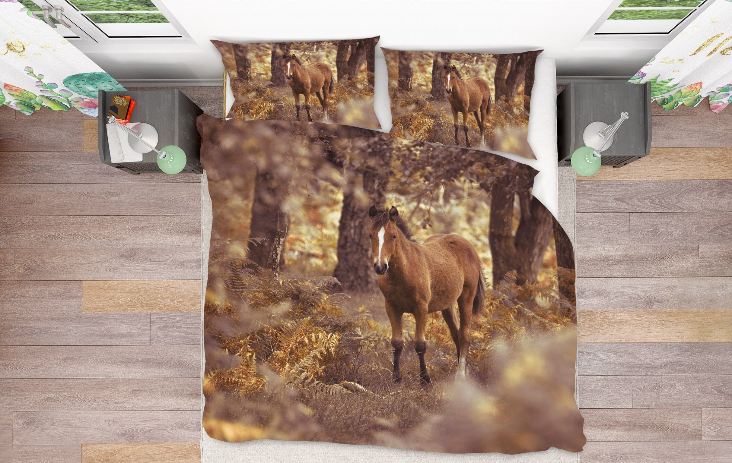3D Forest Horse 1006 Assaf Frank Bedding Bed Pillowcases Quilt Quiet Covers AJ Creativity Home