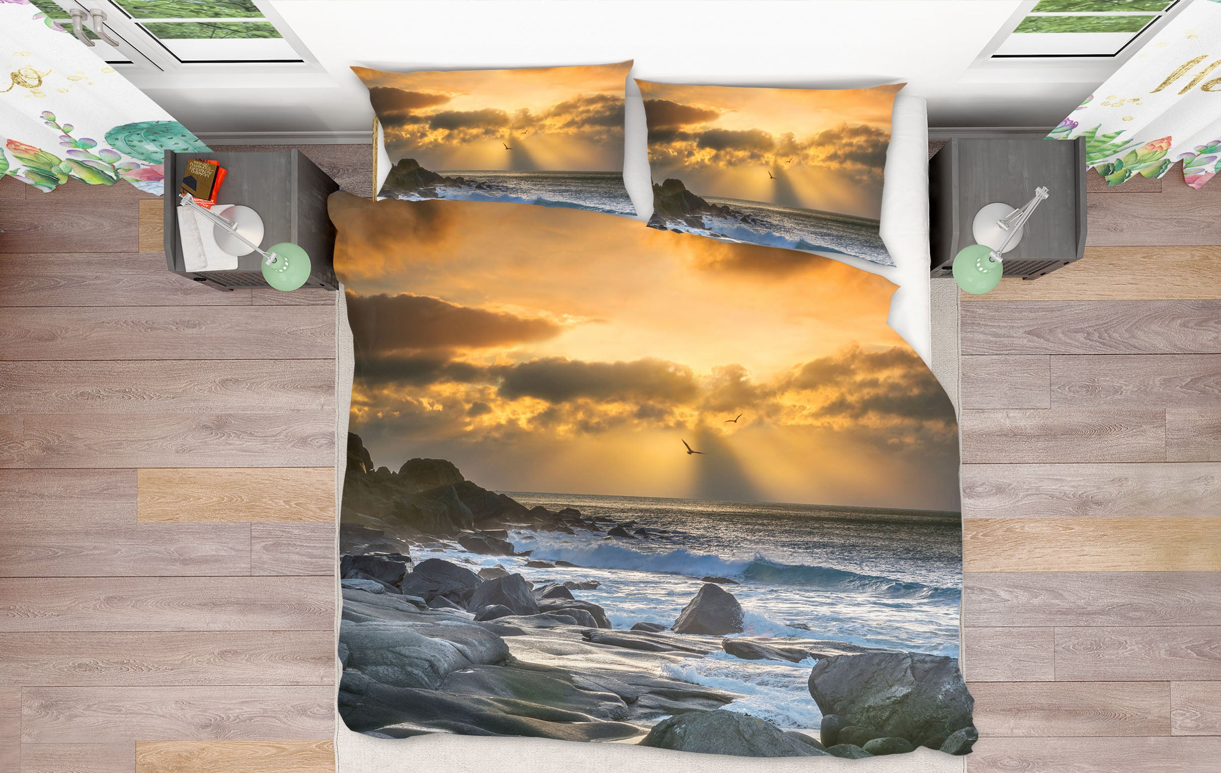 3D Sunset Seagull 090 Marco Carmassi Bedding Bed Pillowcases Quilt