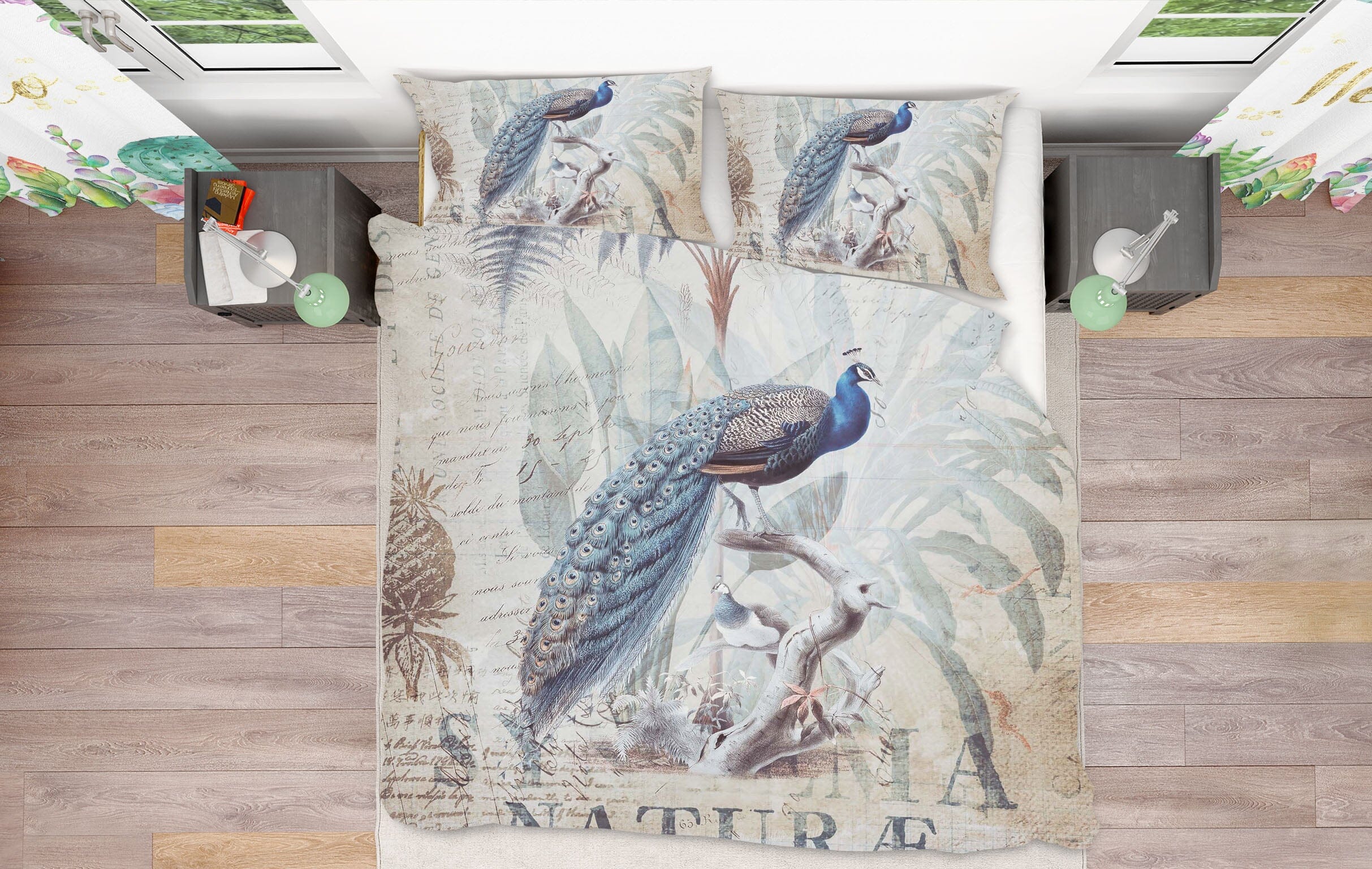 3D Leaf Peacock 108 Andrea haase Bedding Bed Pillowcases Quilt Quiet Covers AJ Creativity Home