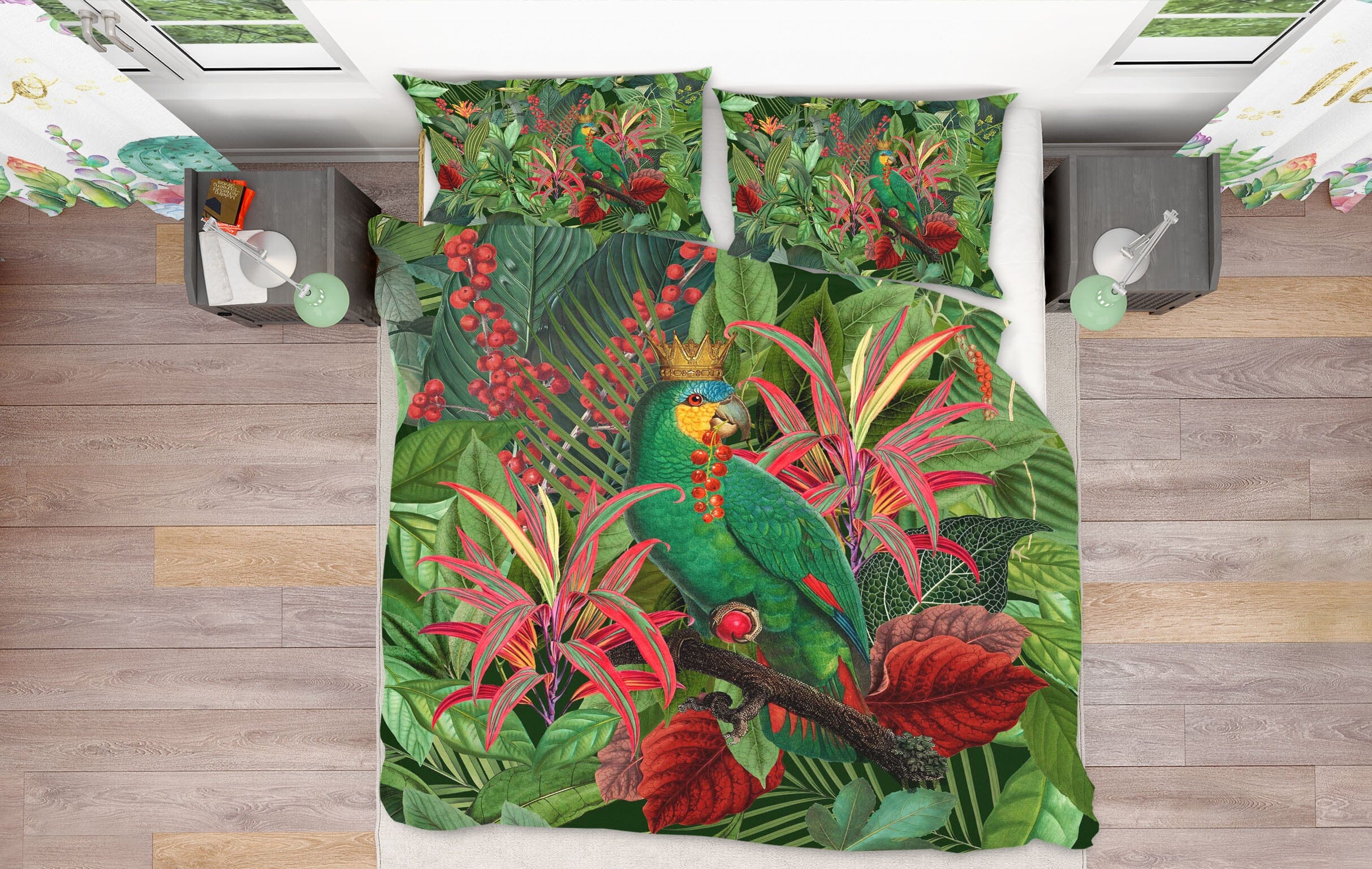 3D Red Flower Forest 102 Andrea haase Bedding Bed Pillowcases Quilt Quiet Covers AJ Creativity Home