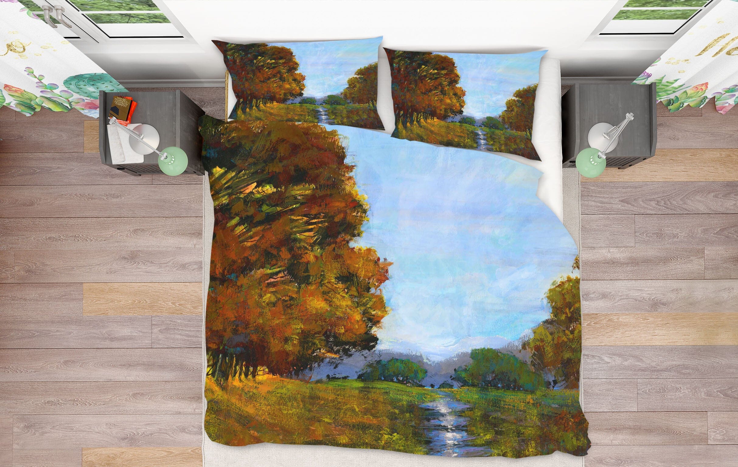3D Lush Tree River 1017 Michael Tienhaara Bedding Bed Pillowcases Quilt Quiet Covers AJ Creativity Home