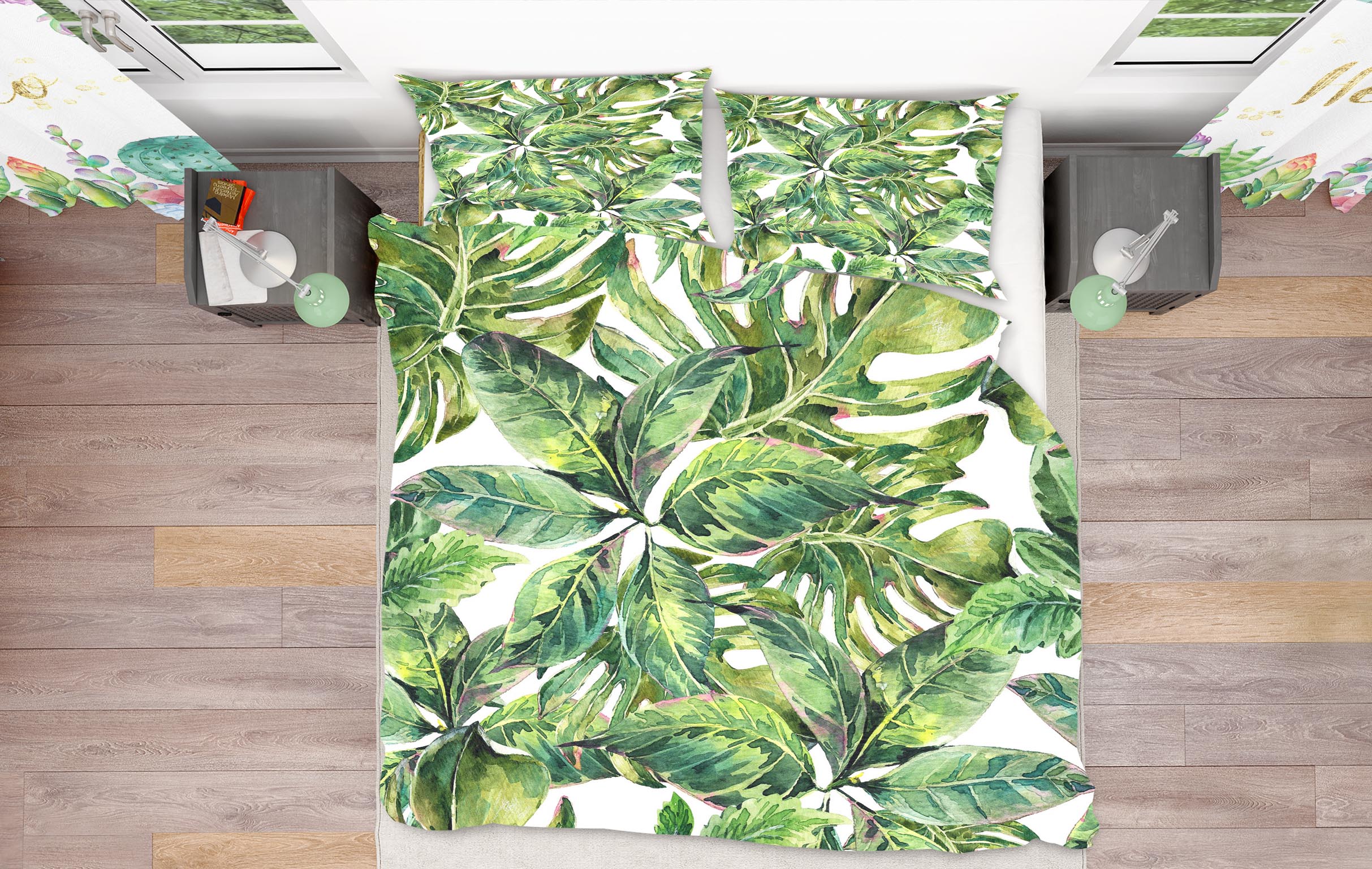 3D Leaves 60160 Bed Pillowcases Quilt
