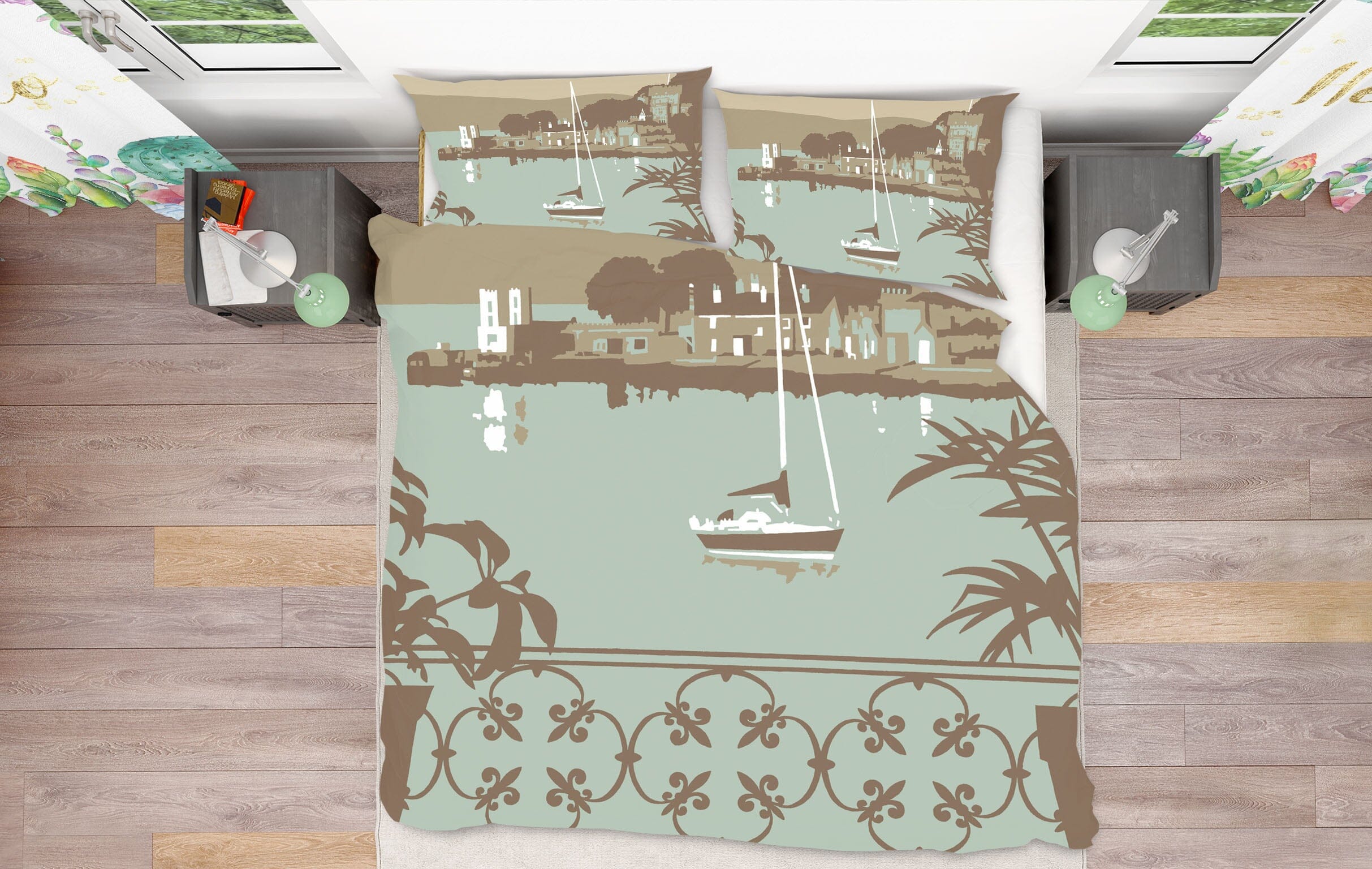 3D Sandbanks Balcony 2052 Steve Read Bedding Bed Pillowcases Quilt Quiet Covers AJ Creativity Home