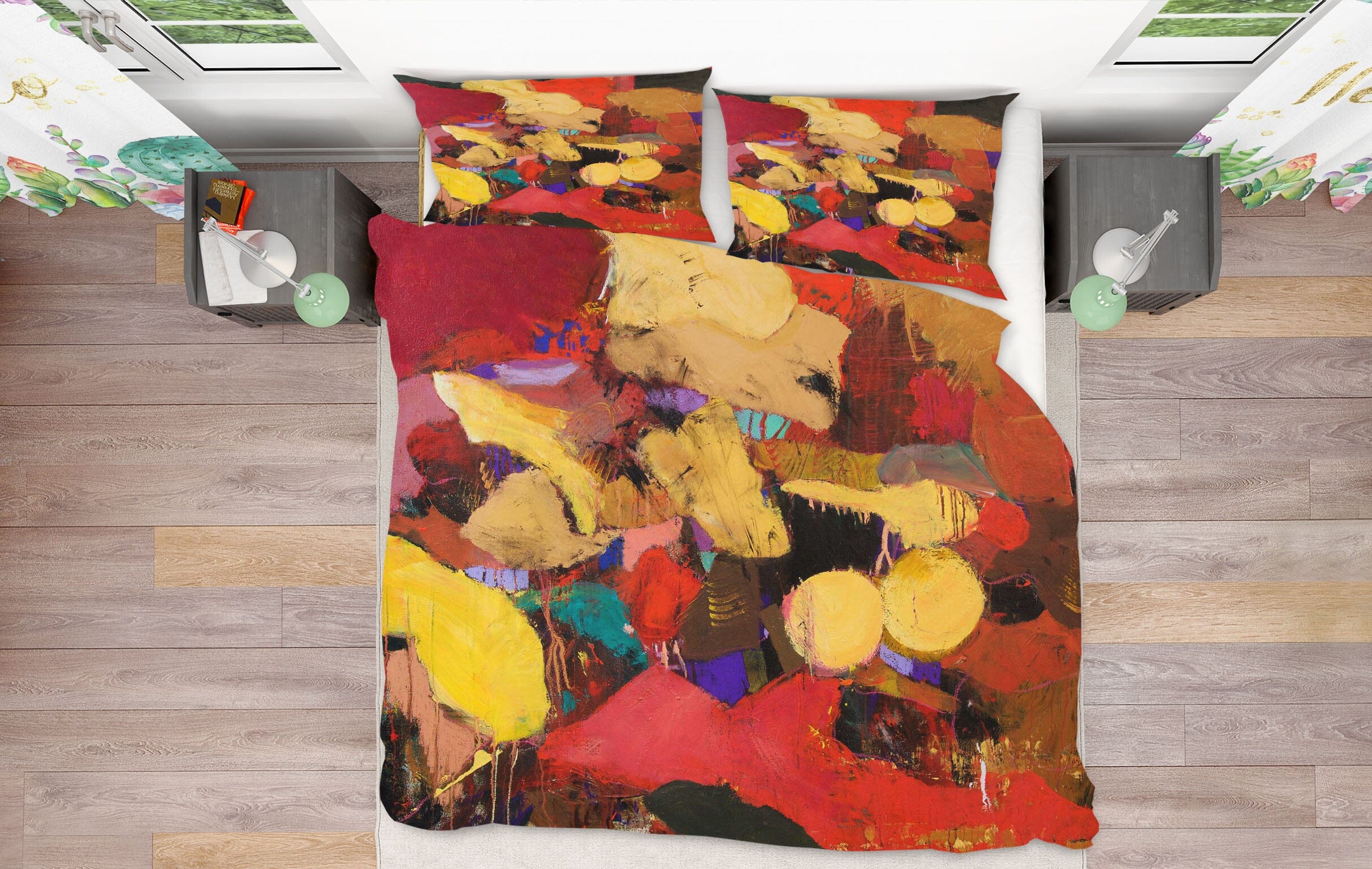 3D Red Paint Draw 1086 Allan P. Friedlander Bedding Bed Pillowcases Quilt Quiet Covers AJ Creativity Home