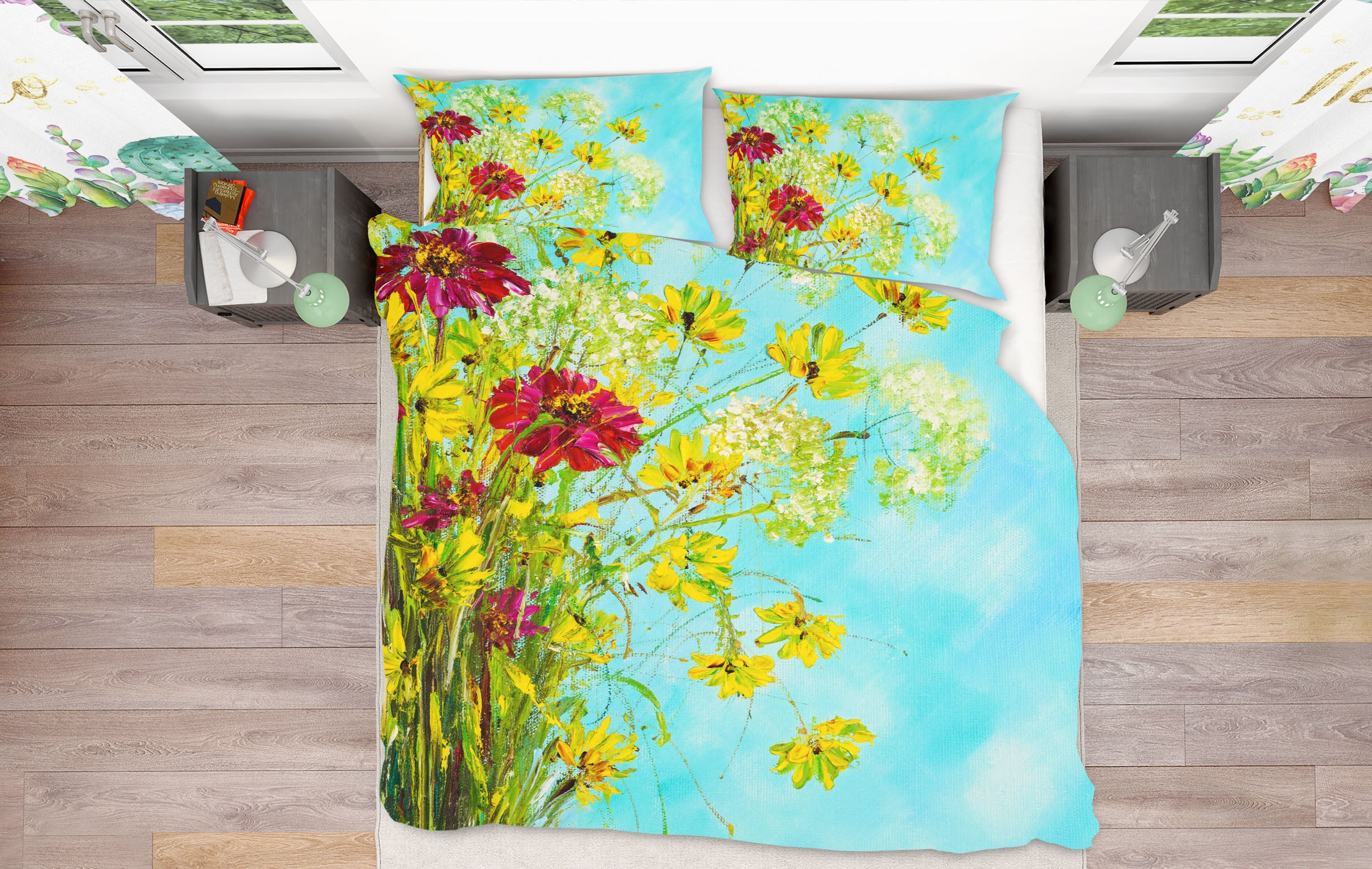 3D Yellow Flower 530 Skromova Marina Bedding Bed Pillowcases Quilt