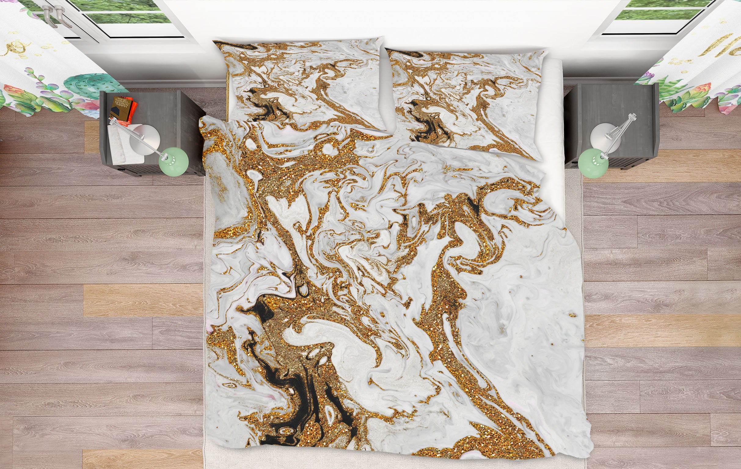 3D Golden Turbulence 027 Uta Naumann Bedding Bed Pillowcases Quilt