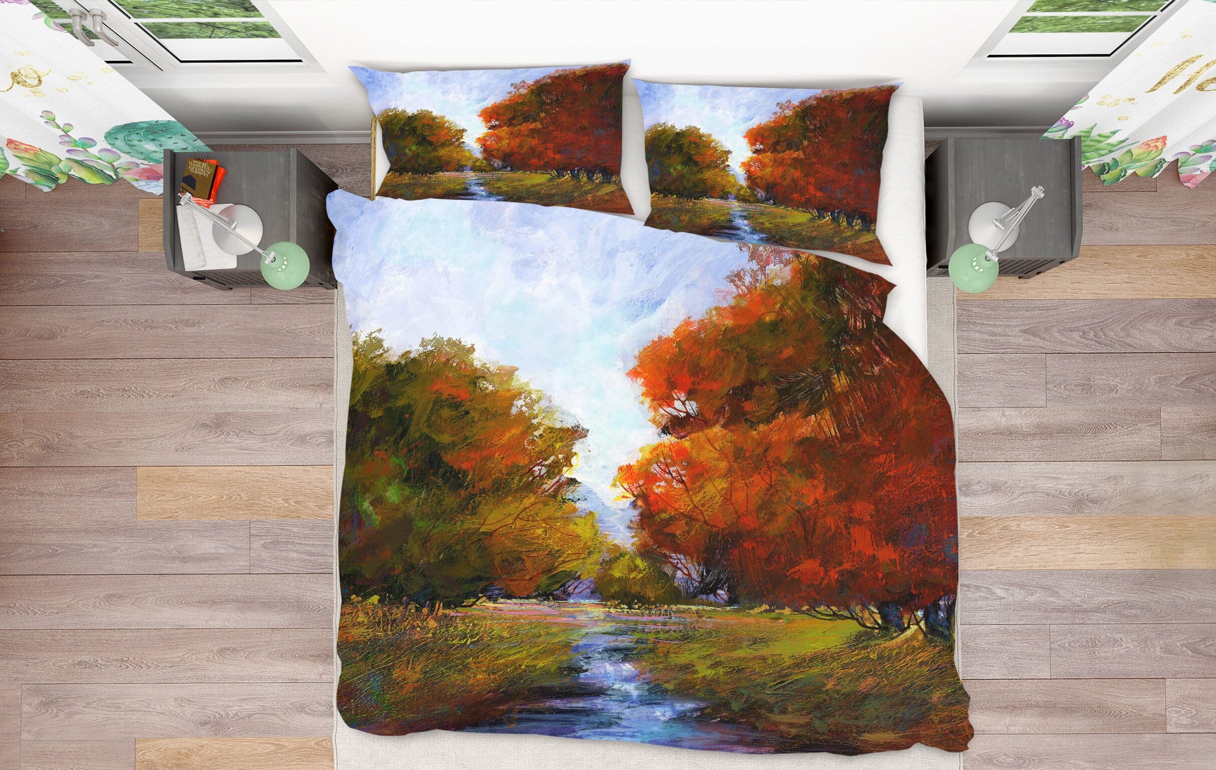 3D Autumn Forest 1001 Michael Tienhaara Bedding Bed Pillowcases Quilt Quiet Covers AJ Creativity Home