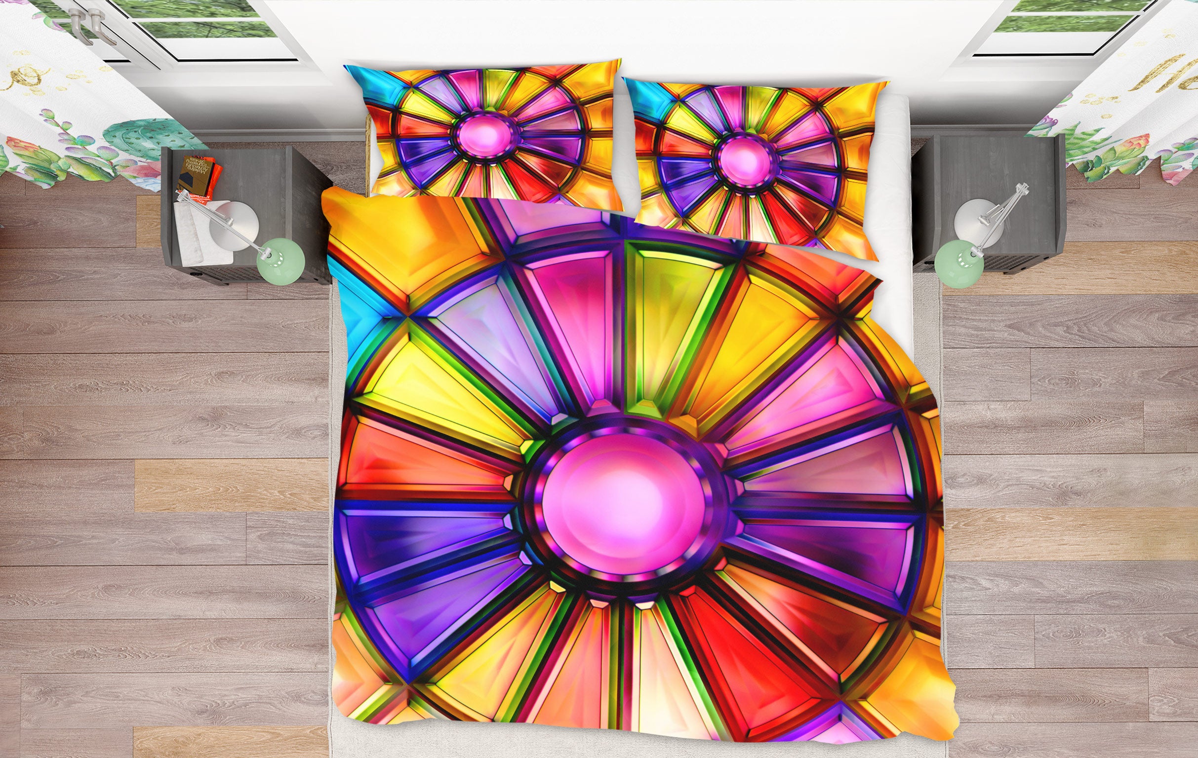 3D Color Circle 13162 Bed Pillowcases Quilt