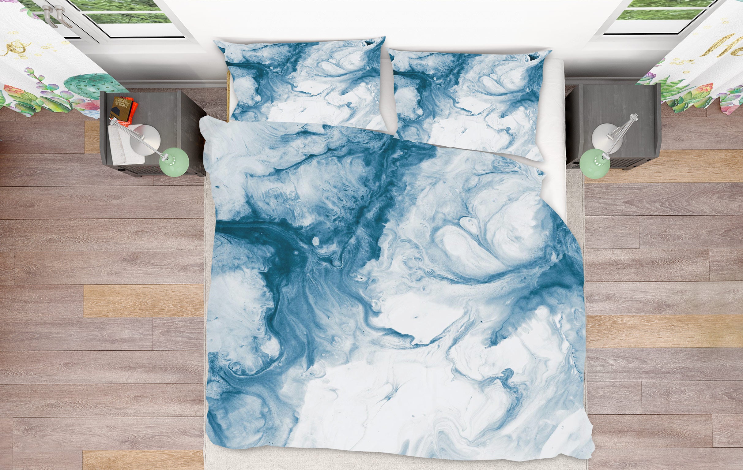 3D Blue Marble Pattern 16093 Bed Pillowcases Quilt