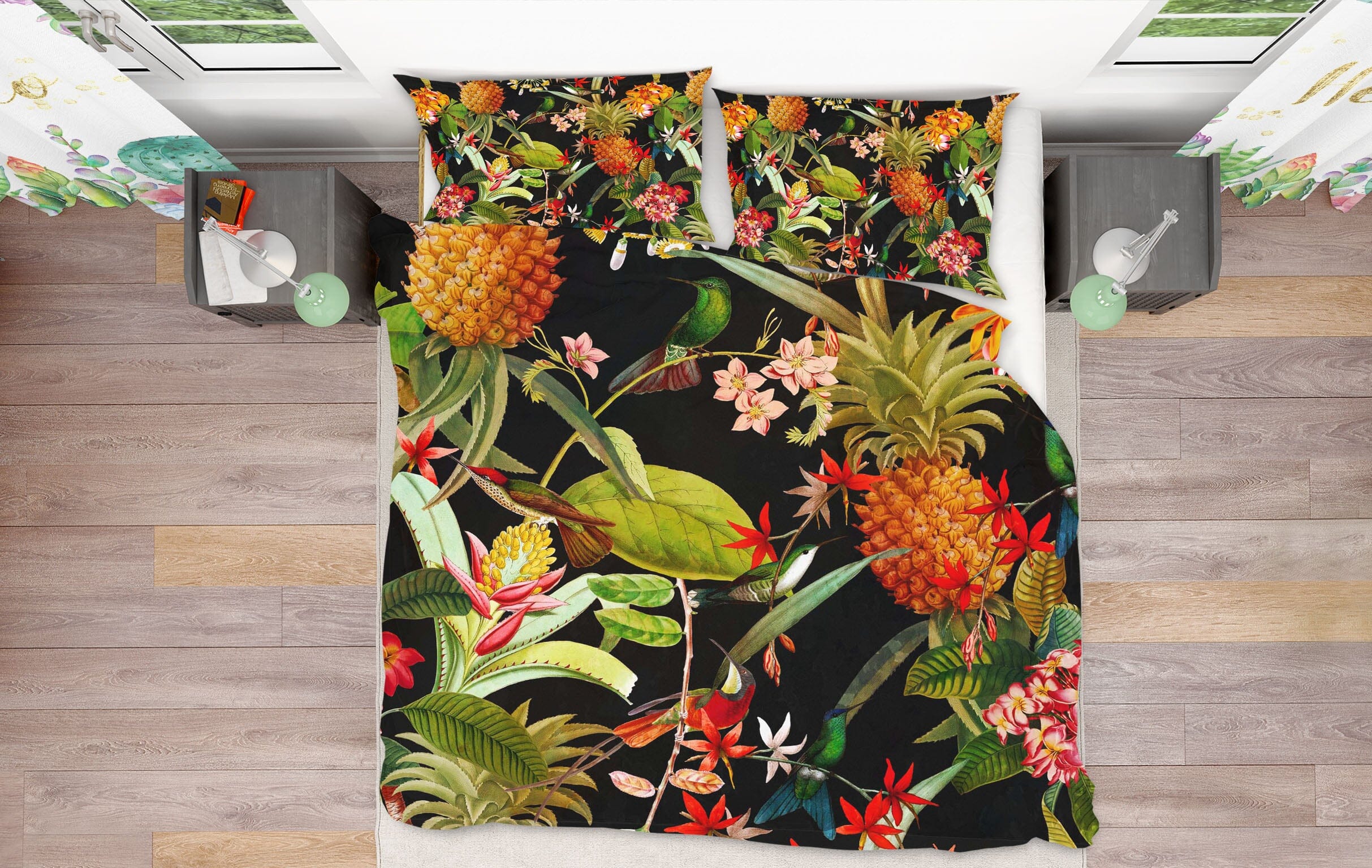3D Pineapple Flower 161 Uta Naumann Bedding Bed Pillowcases Quilt Quiet Covers AJ Creativity Home