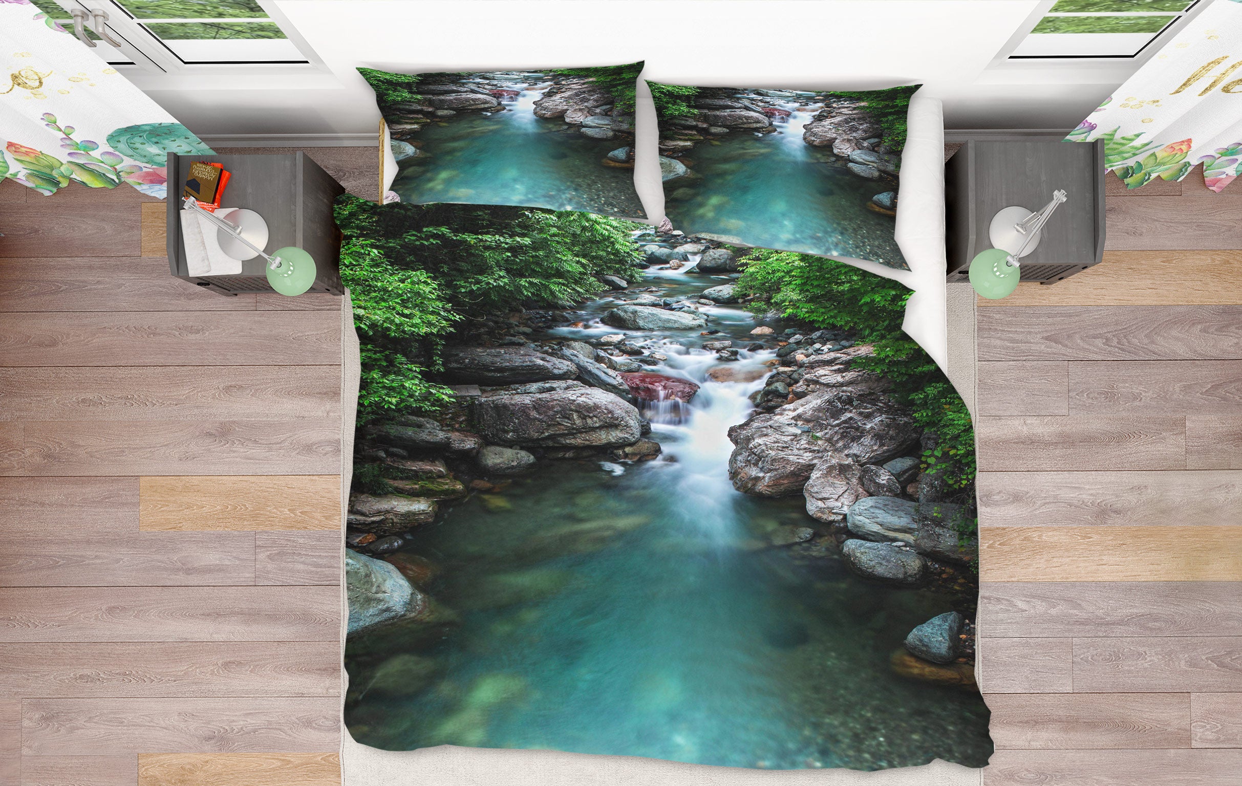 3D Stone Water 16133 Bed Pillowcases Quilt