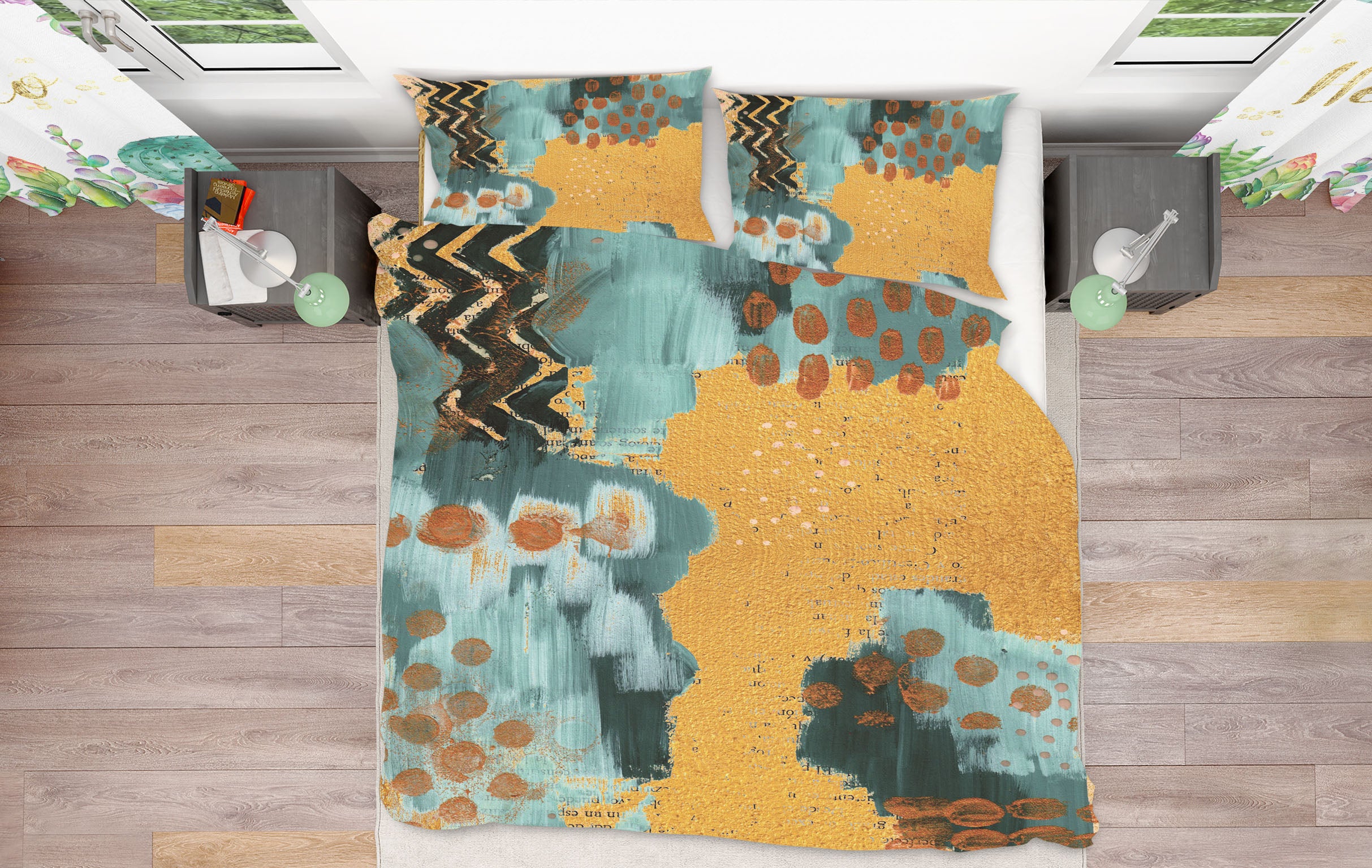 3D Yellow Green Pattern 16024 Bed Pillowcases Quilt