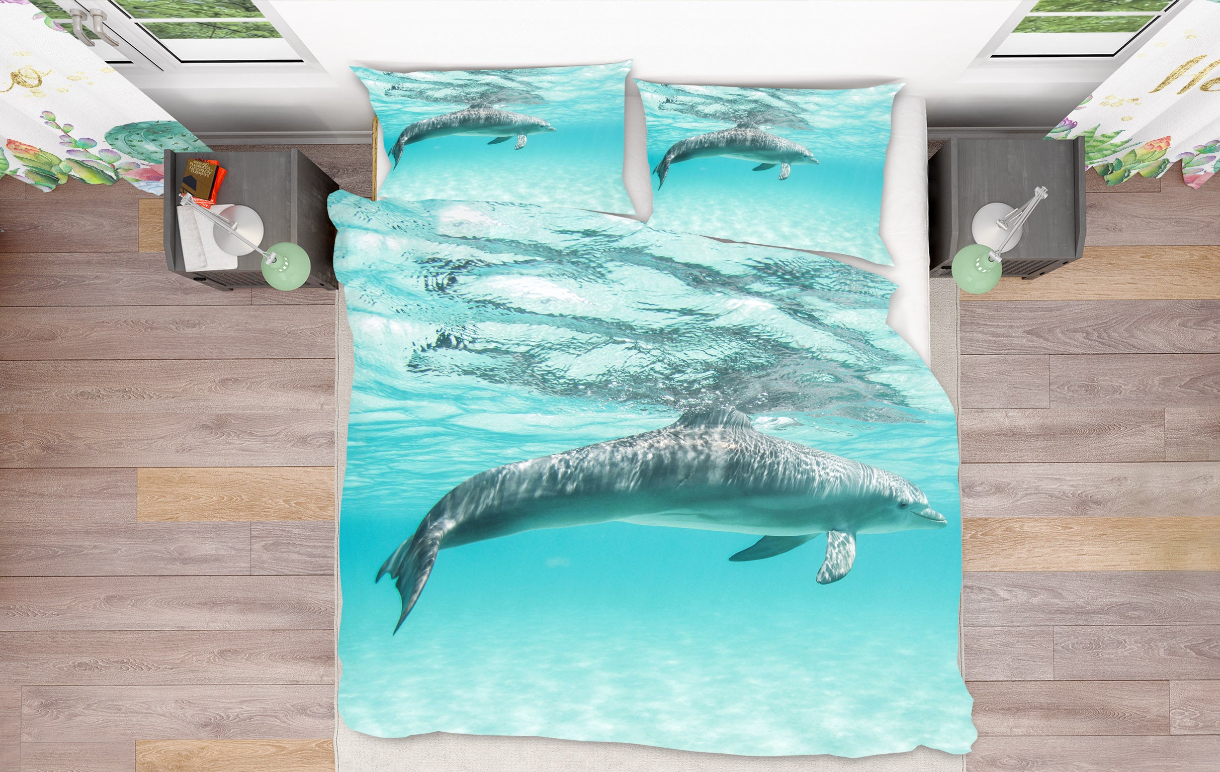 3D Dolphin 21038 Bed Pillowcases Quilt