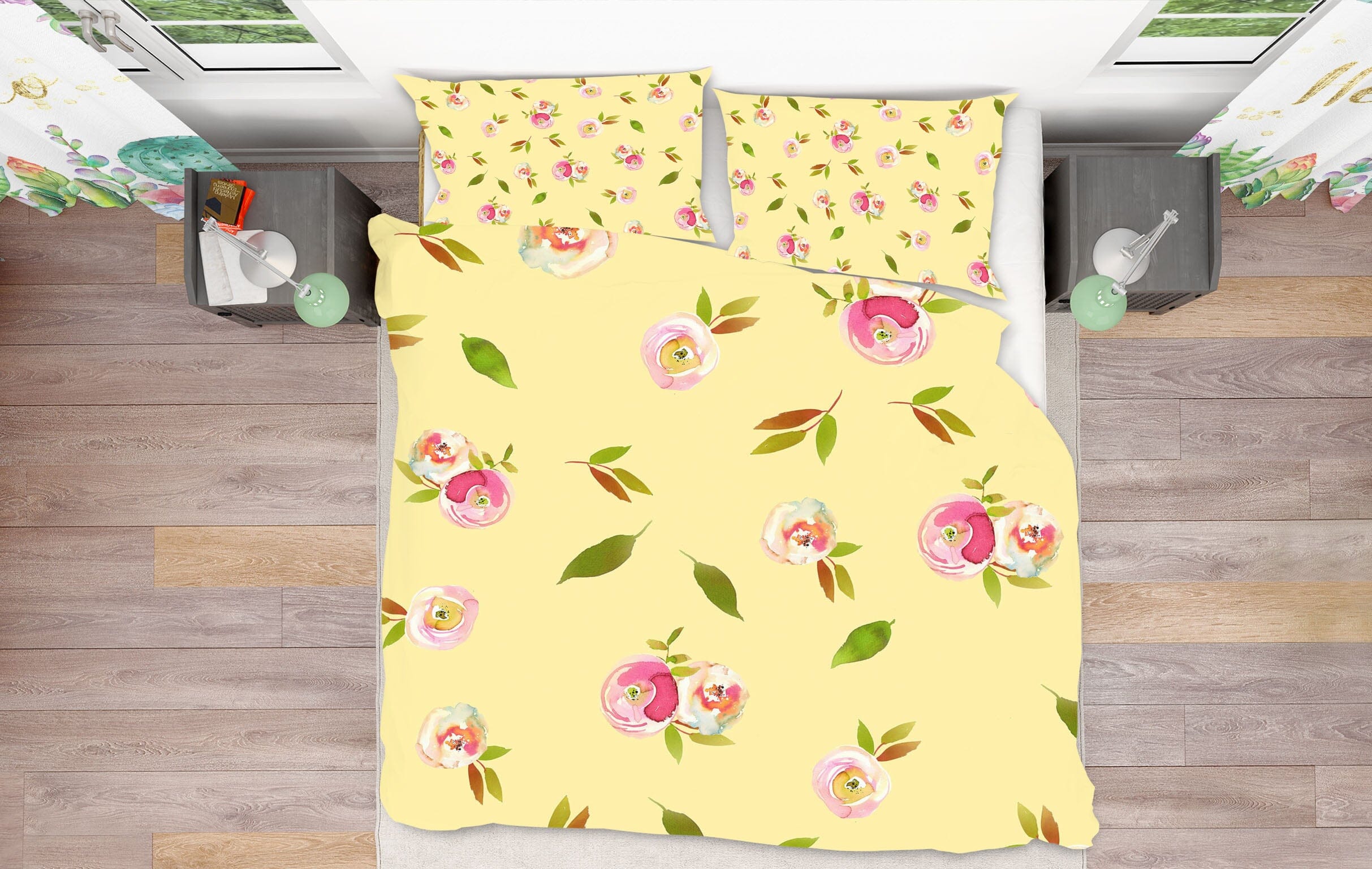 3D Yellow Flower 241 Uta Naumann Bedding Bed Pillowcases Quilt Quiet Covers AJ Creativity Home