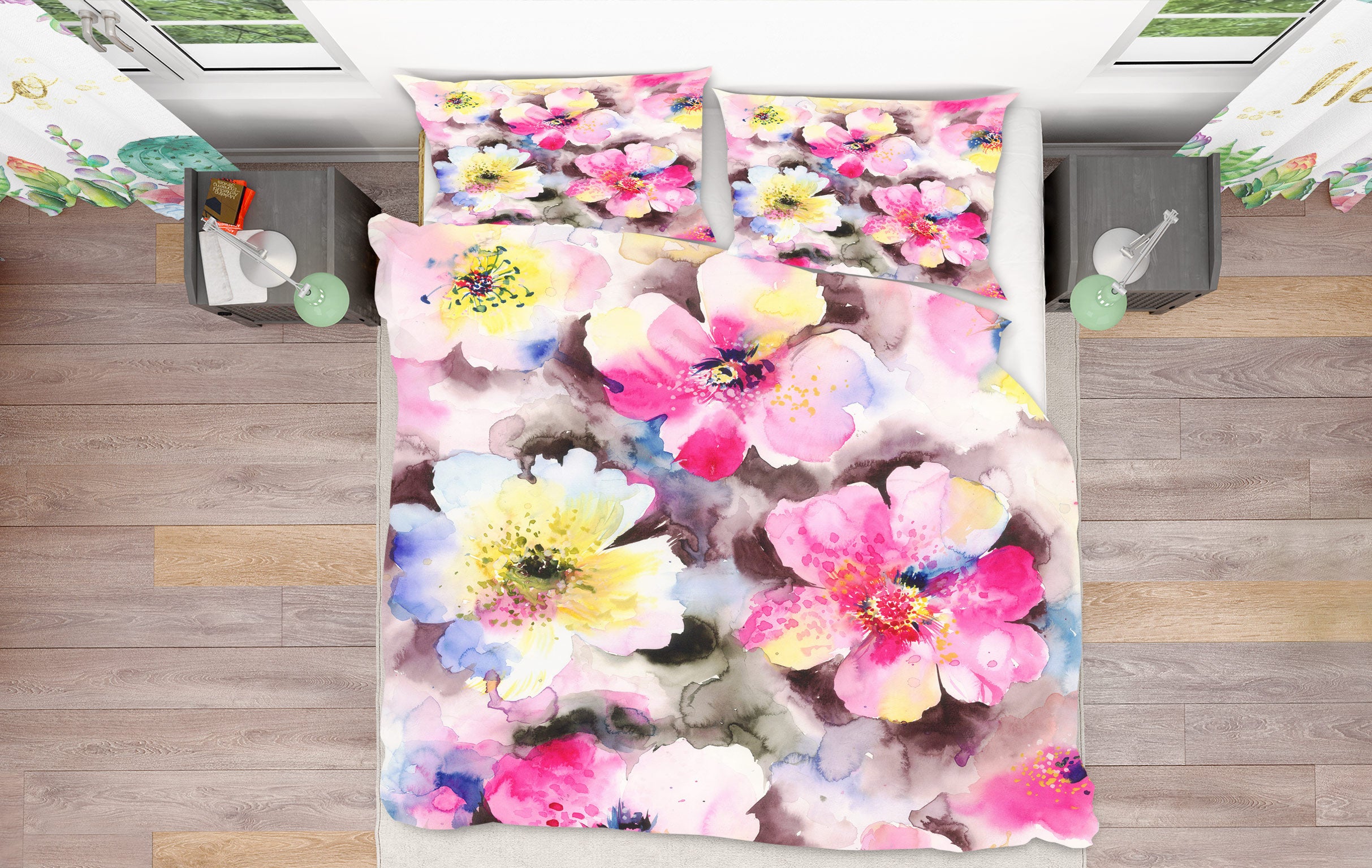 3D Flower Pattern 16128 Bed Pillowcases Quilt