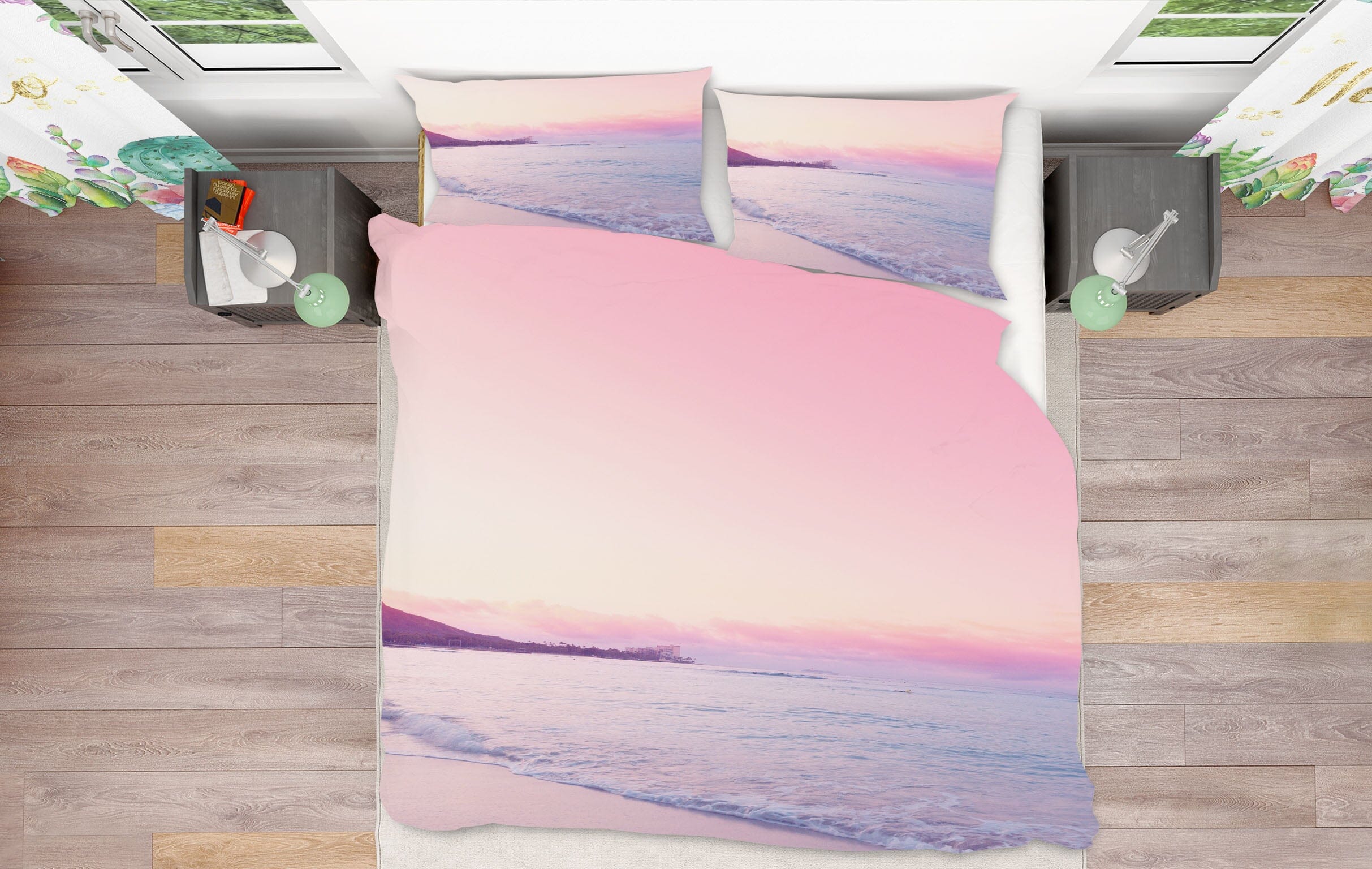 3D Pink Sunset 2018 Noirblanc777 Bedding Bed Pillowcases Quilt Quiet Covers AJ Creativity Home