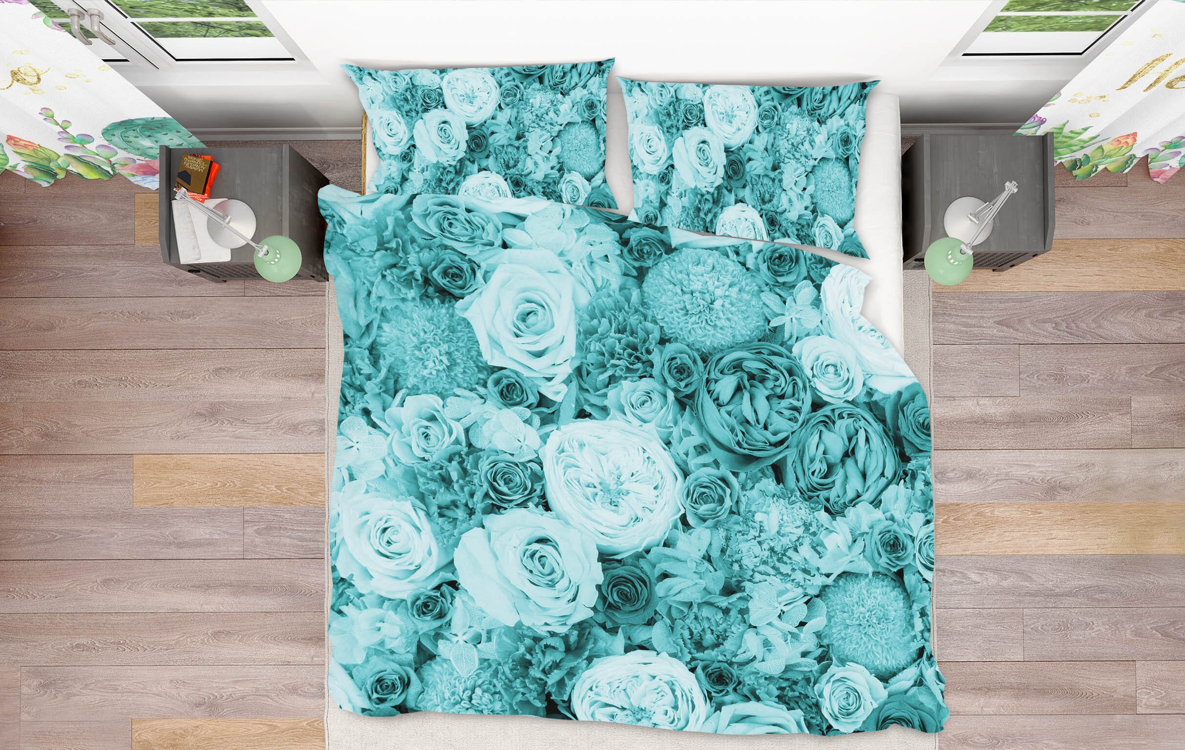 3D Rose Flower 2006 Noirblanc777 Bedding Bed Pillowcases Quilt Quiet Covers AJ Creativity Home