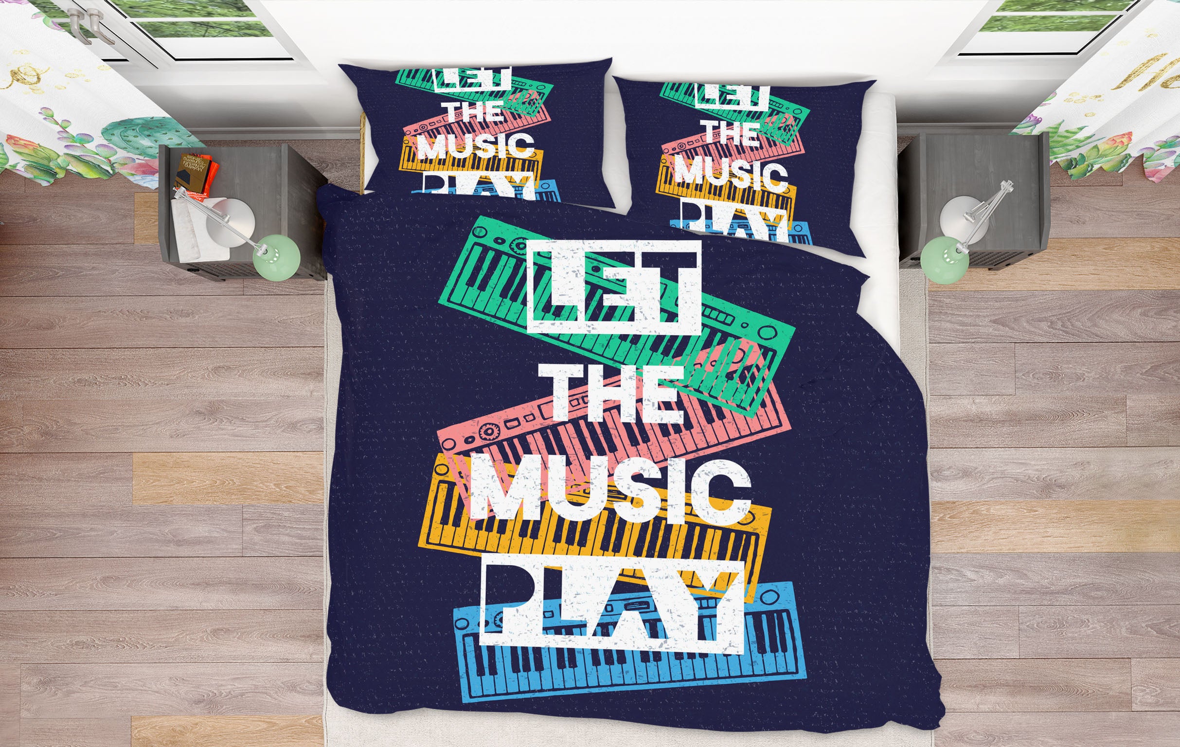 3D Color Piano Letter 61082 Bed Pillowcases Quilt