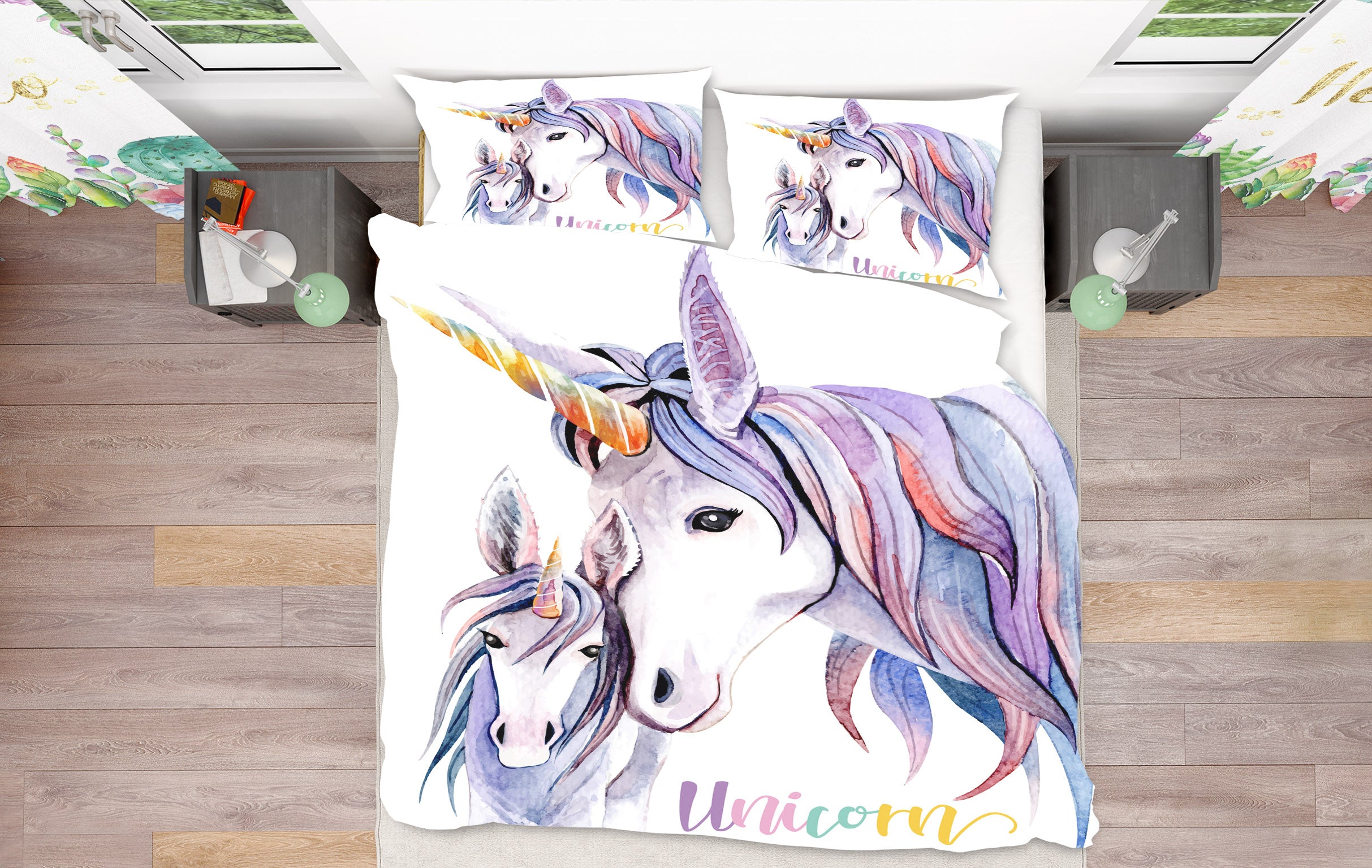 3D Unicorn 59050 Bed Pillowcases Quilt