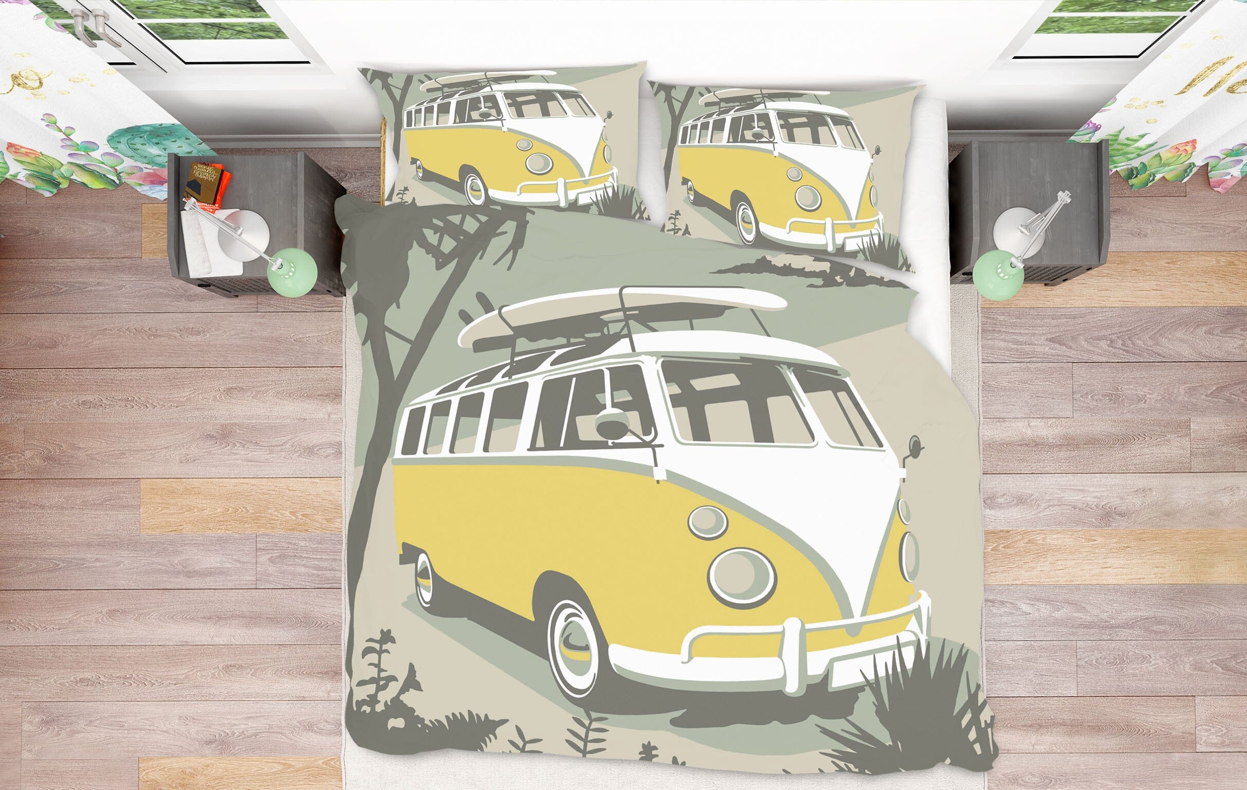 3D St Ives Camper 2068 Steve Read Bedding Bed Pillowcases Quilt Quiet Covers AJ Creativity Home 
