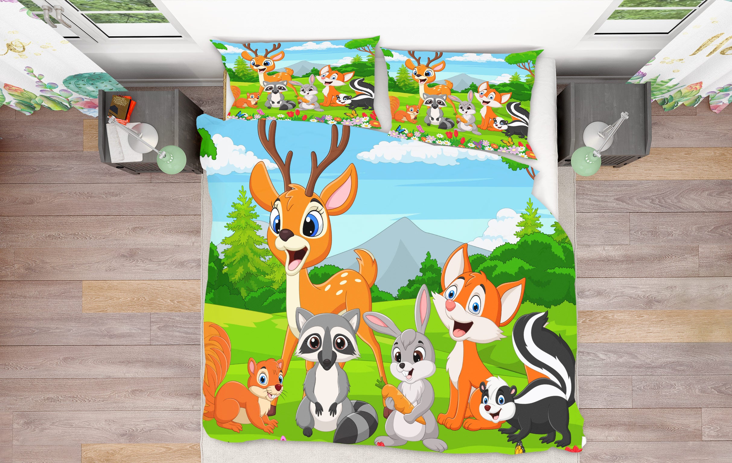3D Forest Animals 60048 Bed Pillowcases Quilt